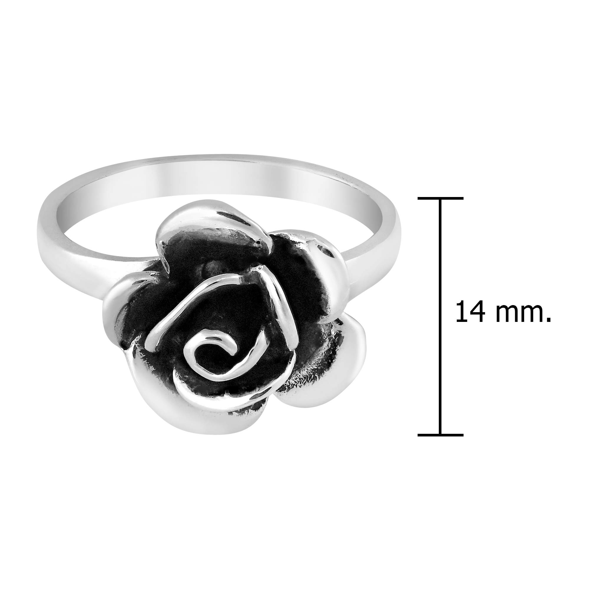 Forever Enchanted Blooming Rose .925 Sterling Silver Band Ring for Women - Elegant Floral Jewelry Gift for Anniversary, Valentine's Day & Special Occasions