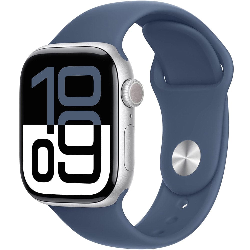 Apple Watch Series 10 GPS 46mm Silver Aluminum Case with Sport Band - Smartwatch for Fitness Tracking, Heart Rate Monitoring & iPhone Compatibility (Ideal for Running, Swimming & Daily Wear)