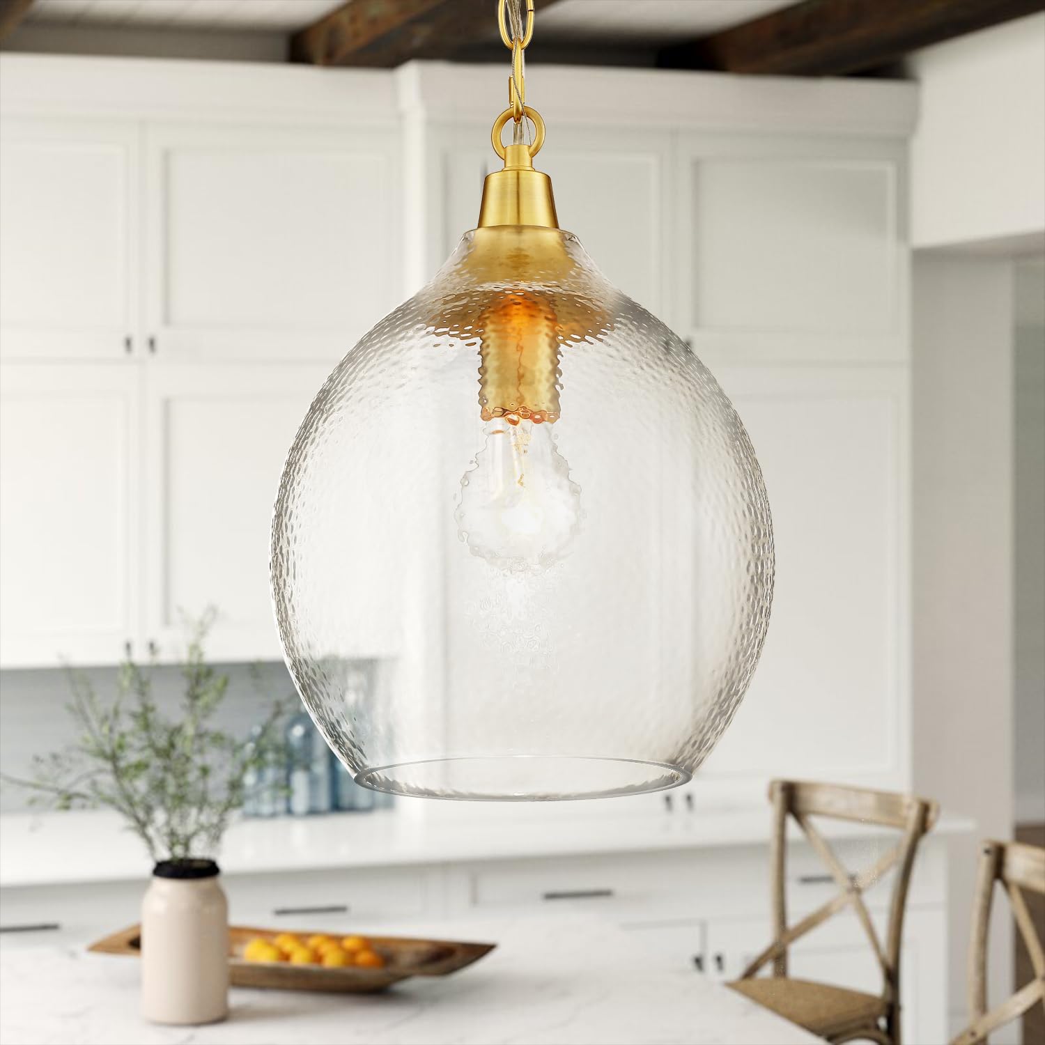 Modern Gold Glass Pendant Light - 9