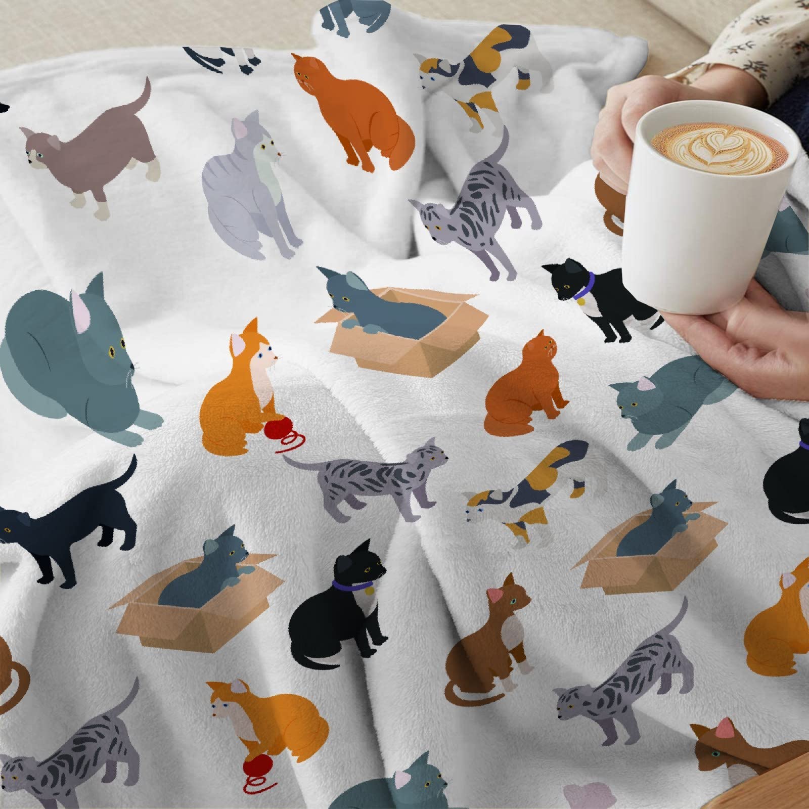 More Cats Blanket - Ultra Soft Microfiber Flannel Throw Blanket (120