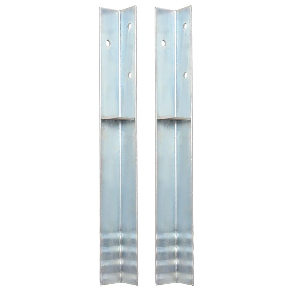 vidaXL L-Shaped Ground Anchors Set - Heavy Duty Galvanized Steel Anchors for Play Towers, Swing Sets & Outdoor Structures - Includes Rust-Resistant Screws & Washers - Perfect for Backyard Playgrounds, Trampolines & Sheds
