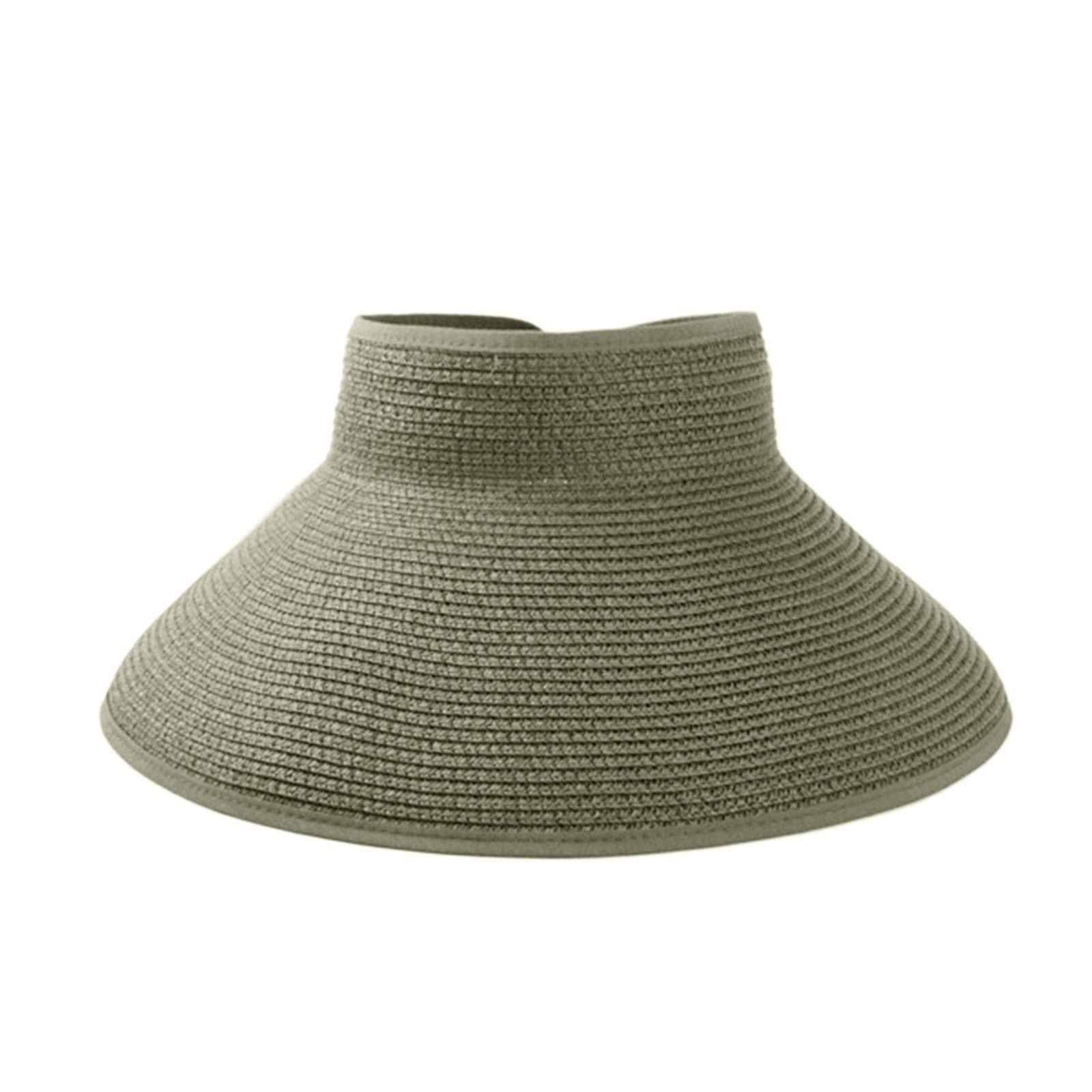 Stylish Wide Brim Visor Hat for Women - Rollable Sun Hat with UPF Protection for Beach, Outdoor & Sports Activities