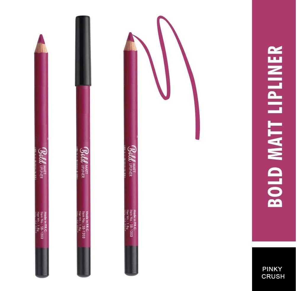 Muphin Trading Company Bold Matte Lipliner Pencil Set of 4 - Long Lasting, Smudge Proof, Waterproof Lip Liner for All-Day Wear | Perfect for Parties, Weddings & Everyday Makeup Looks