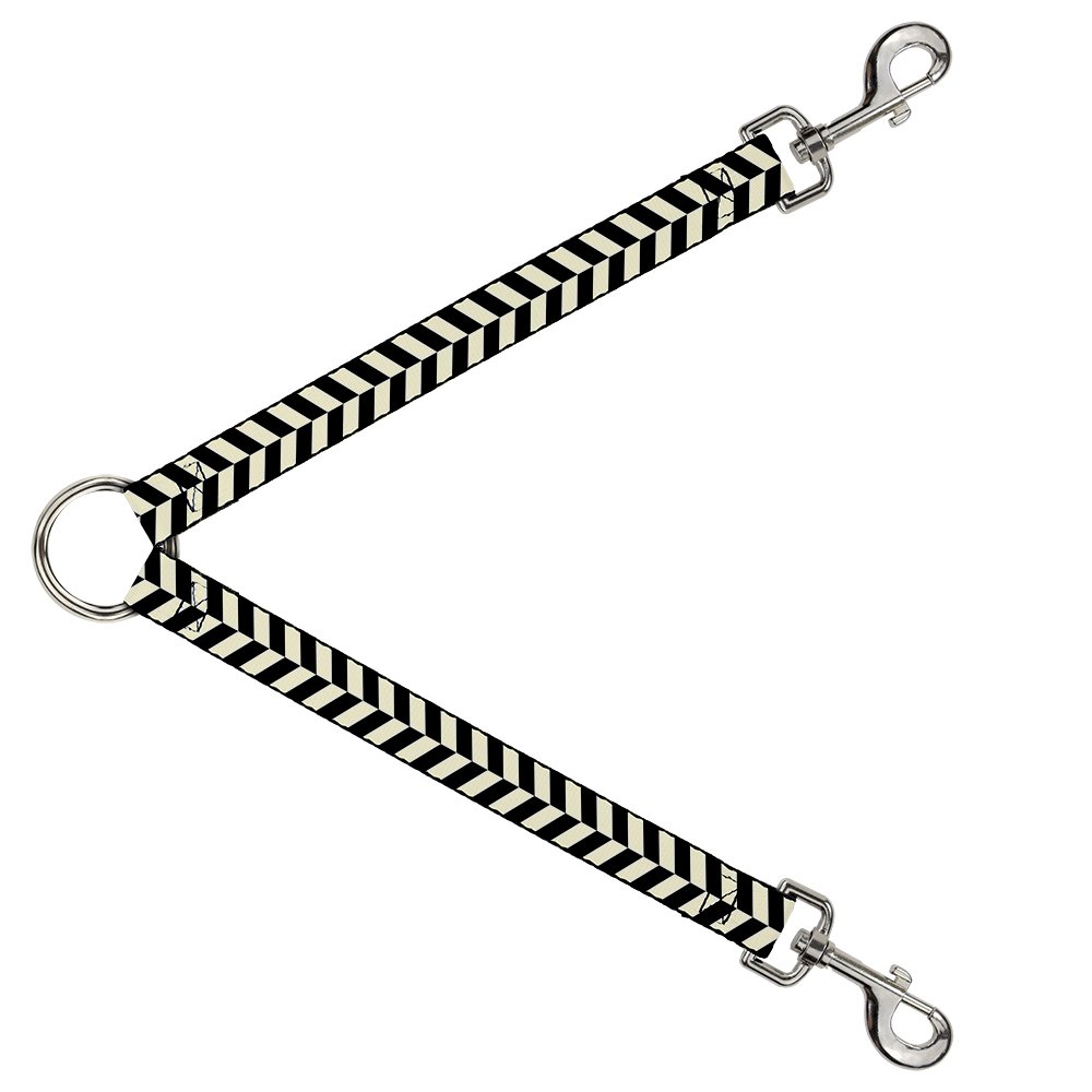 Premium Dog Leash Splitter - 1 Foot Long, 1 Inch Wide Rhombus Split Design in Cream & Black | Perfect for Multi-Dog Walking, Training, and Outdoor Adventures