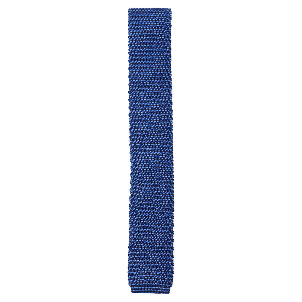 Roda Blue Knit Silk Tie for Men - Elegant & Stylish Necktie for Business, Weddings & Formal Events