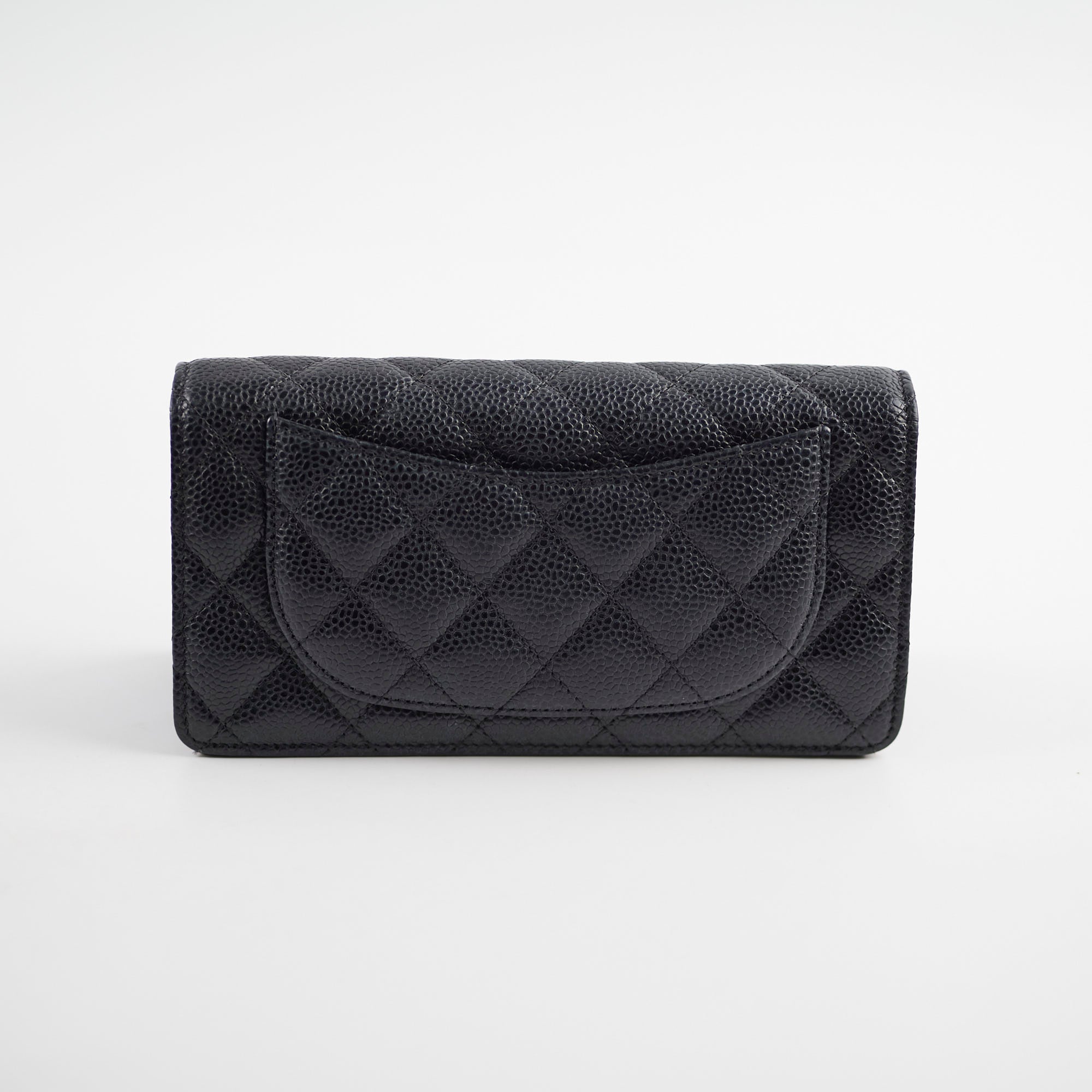 Chanel Caviar Leather Long Fold Wallet for Women - Black Luxury Designer Wallet for Everyday Use & Special Occasions