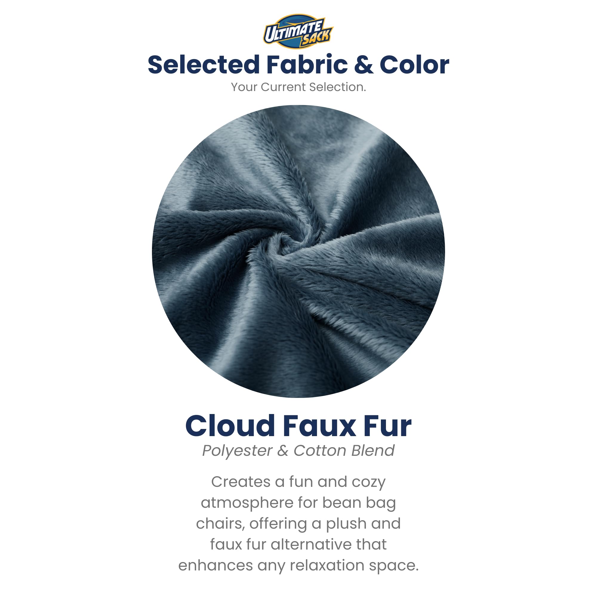 ULTIMATE SACK 4ft Oversized Bean Bag Chair with Footstool for Adults - Super Soft Cloud Fur Lounge Chair | Perfect for Living Room, Bedroom, Game Room & Dorm Relaxation