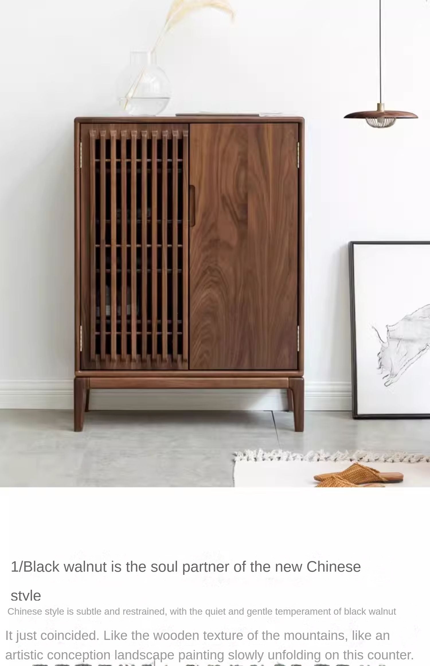 Black Walnut and Ash Wood 2-Door Shoe Cabinet for Entryway - Stylish Shoe Storage Organizer for Hallway, Mudroom, or Apartment Entrance
