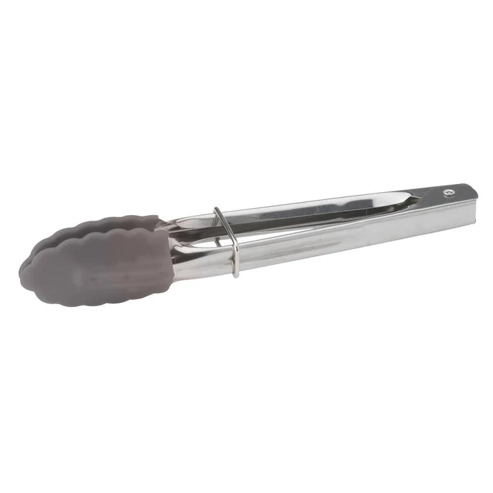 Winco 7 Locking Utility Tongs with Non-Slip Silicone Grips - Heavy Duty Kitchen Tongs for Grilling, Cooking, Serving - Perfect for BBQ, Salad, Pasta & Camping (UT 7K)