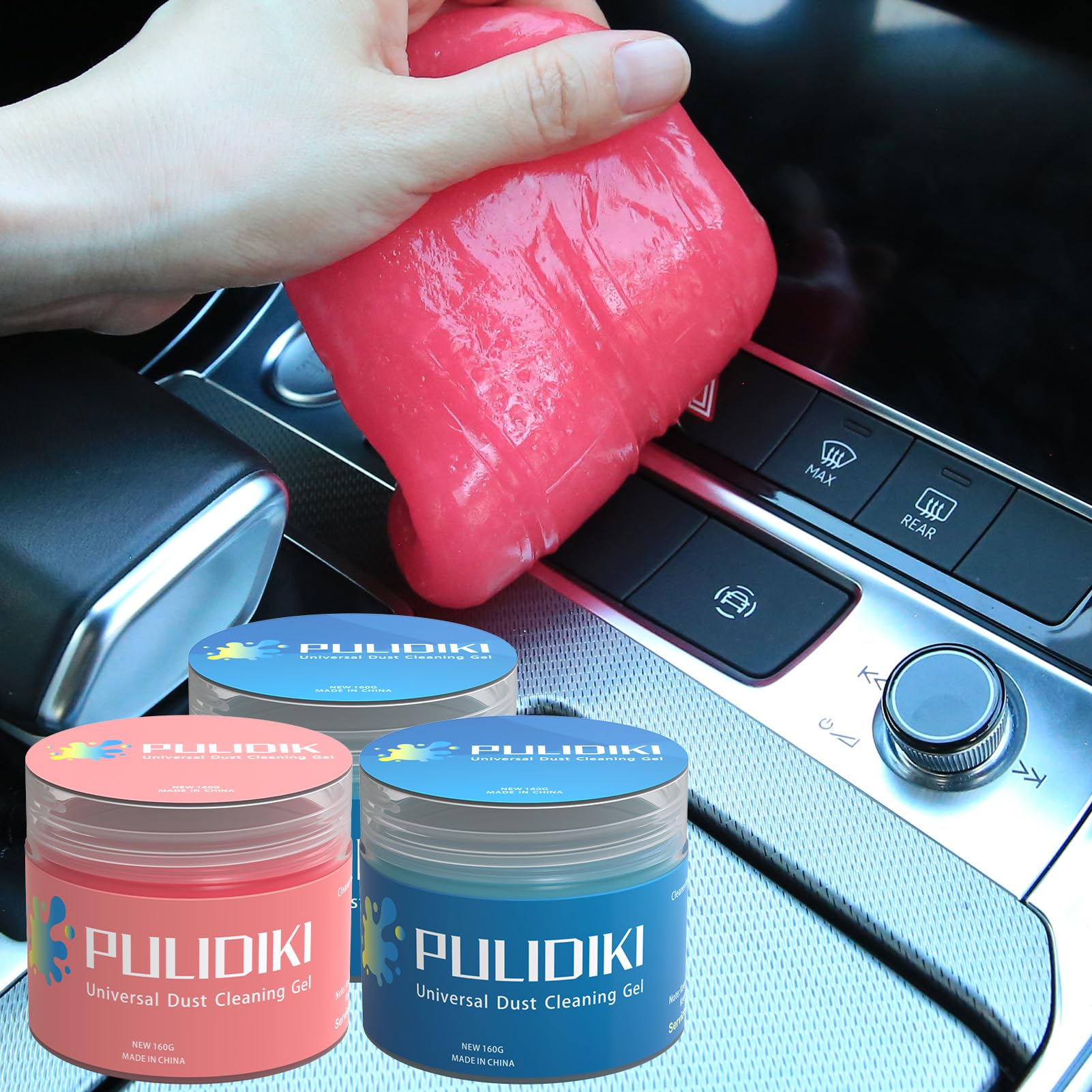 PULIDIKI Car Cleaning Gel & Putty 2-Pack - Pink & Blue for Auto Detailing