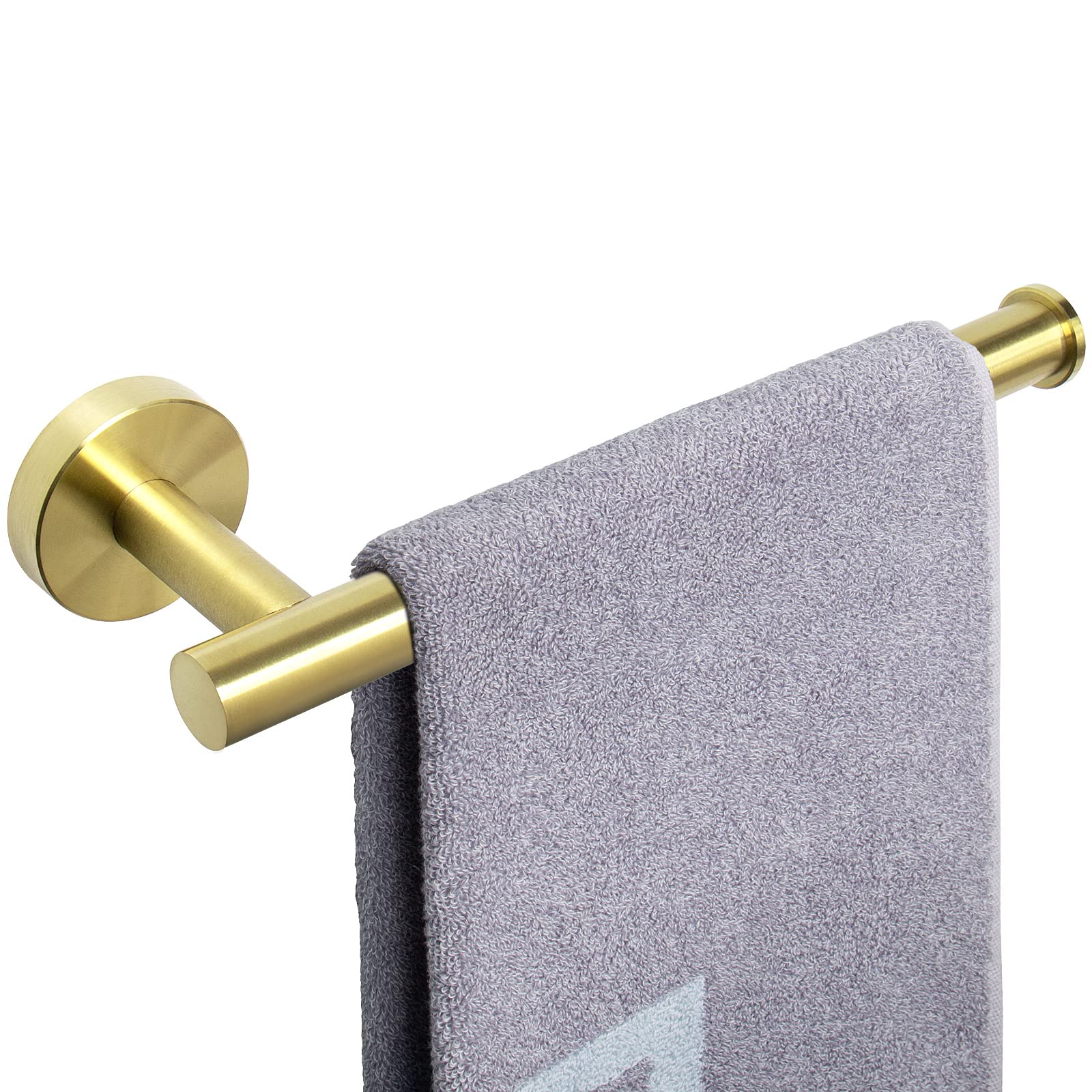 NearMoon 9 Inch Stainless Steel Hand Towel Holder - Brushed Gold Wall Mounted Towel Ring for Bathroom - Rustproof Thickened Contemporary Bath Accessories (1 Pack) - Perfect for Kitchen, Guest Bath, and Spa Decor