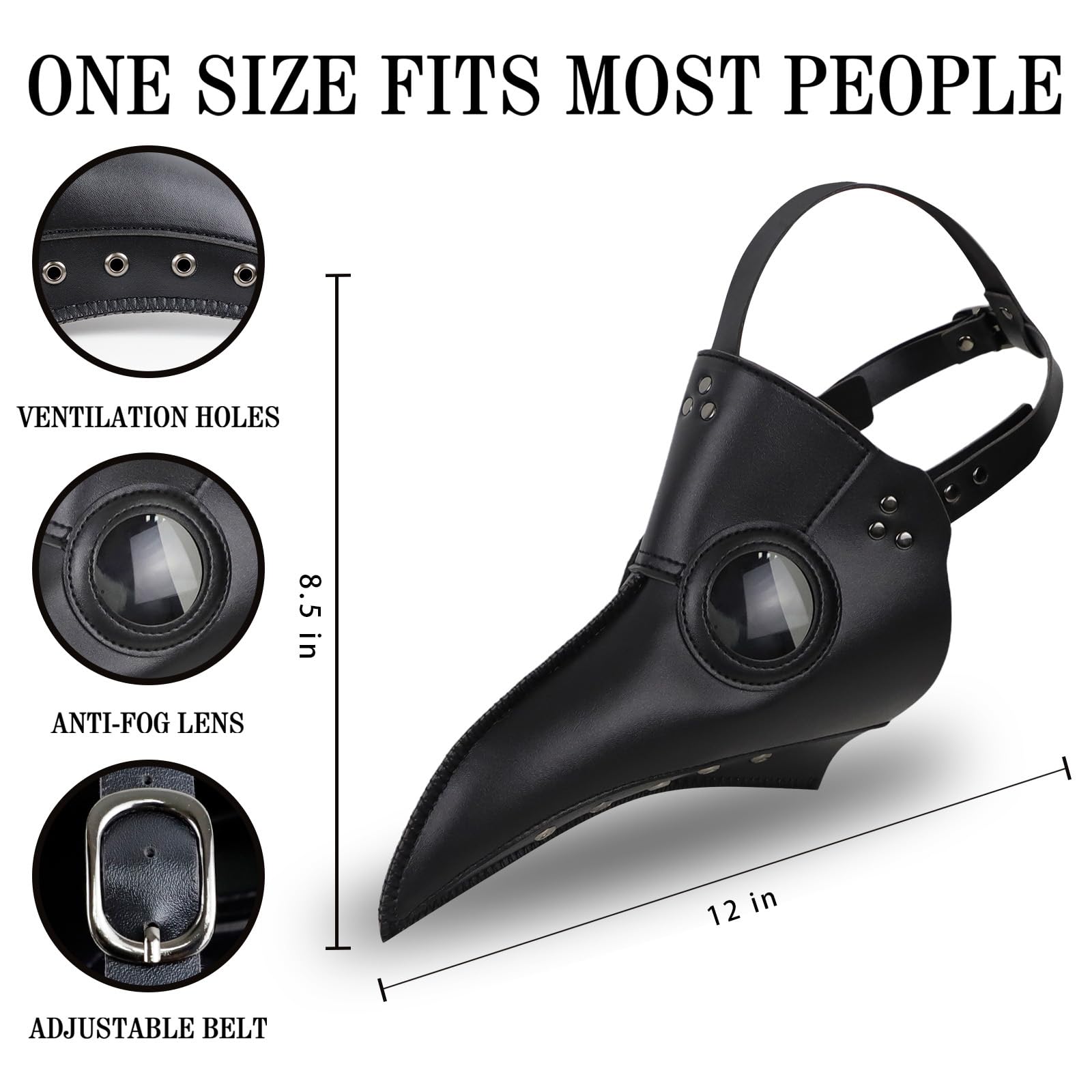 Scary Halloween Costumes for Men - Plague Doctor Outfit with Mask for Cosplay, Horror Parties & Halloween Events | Perfect Halloween Gift for Adults & Costume Enthusiasts