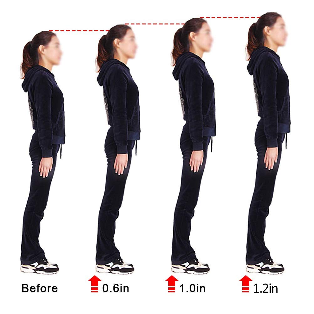 Height Increase Insoles for Men & Women - Gel Heel Cushion & Lift Inserts - Comfortable Achilles Tendon Support for Shoes - Perfect for Work, Running & Daily Wear