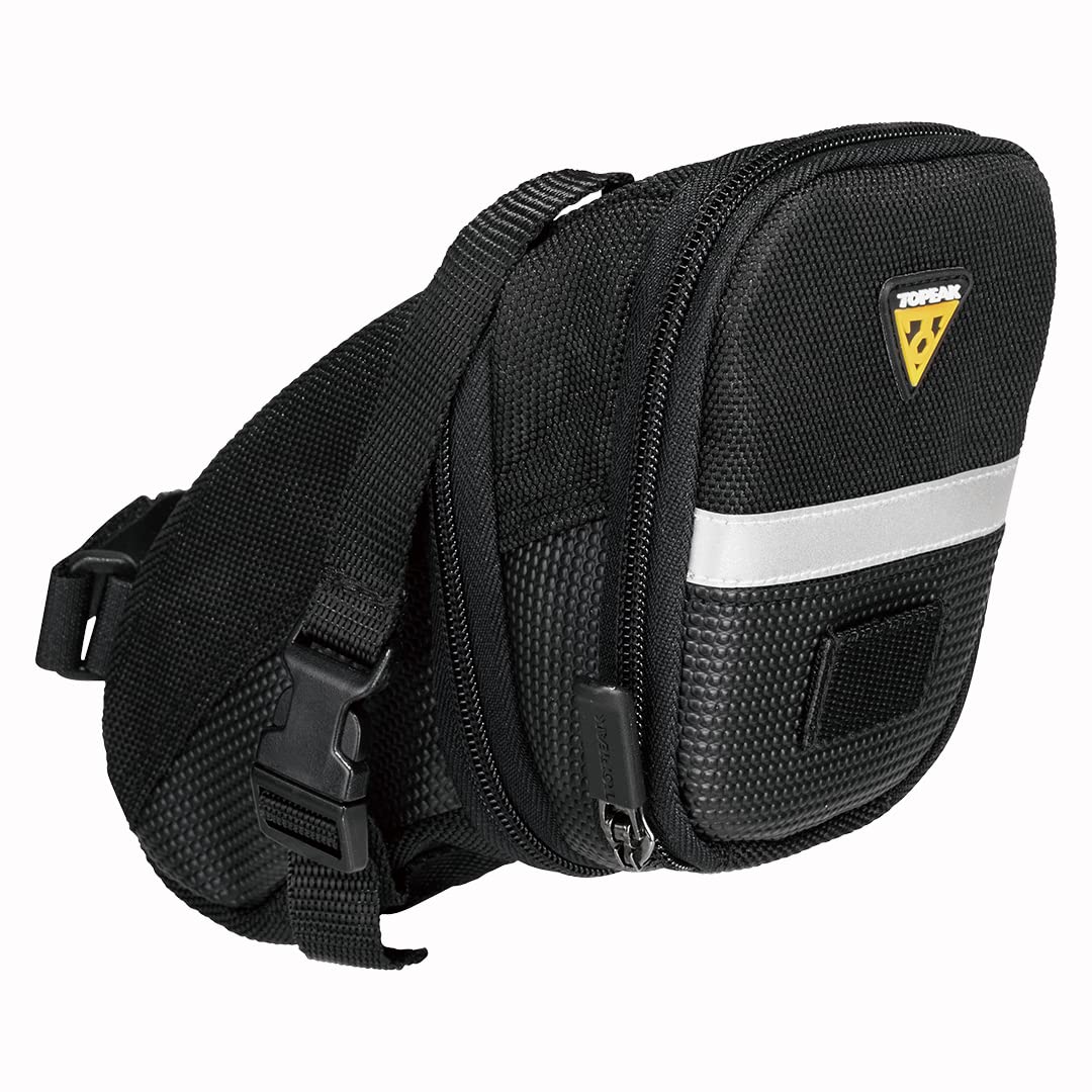 Topeak Aero Wedge Velcro Bike Saddle Bag - Compact & Secure Cycling Storage for Road & Mountain Bikes - Perfect for Tools, Phone & Essentials on Rides