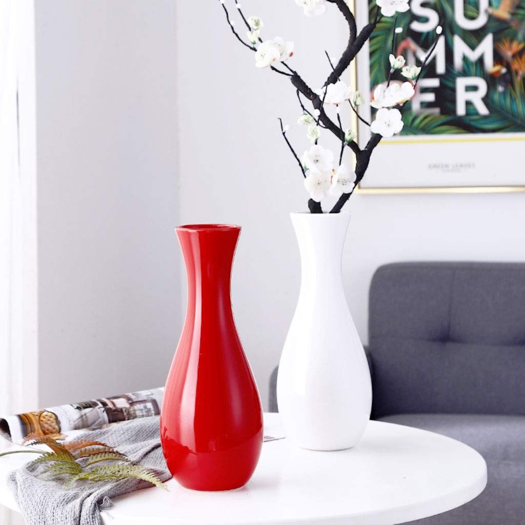 Ceramic Flower Pot & Vase Set - Modern White Hydroponic Planter for Home Decor | Countertop, Living Room, TV Cabinet & Garden Decoration | Simple Elegant Flower Arrangement Vessel