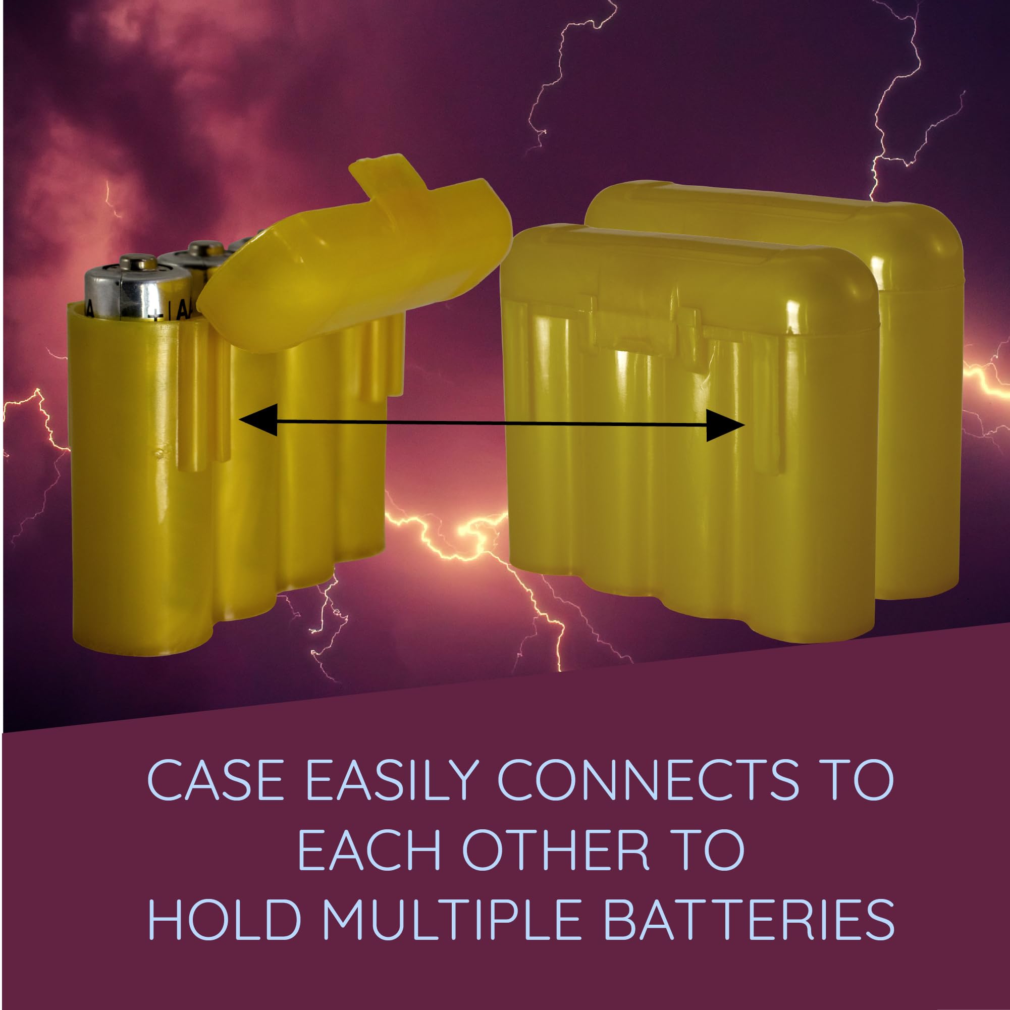 Gold Plastic AA AAA Battery Holder Case - Compact Storage Organizer for AA & AAA Batteries - Perfect for Home, Office, and Travel Use