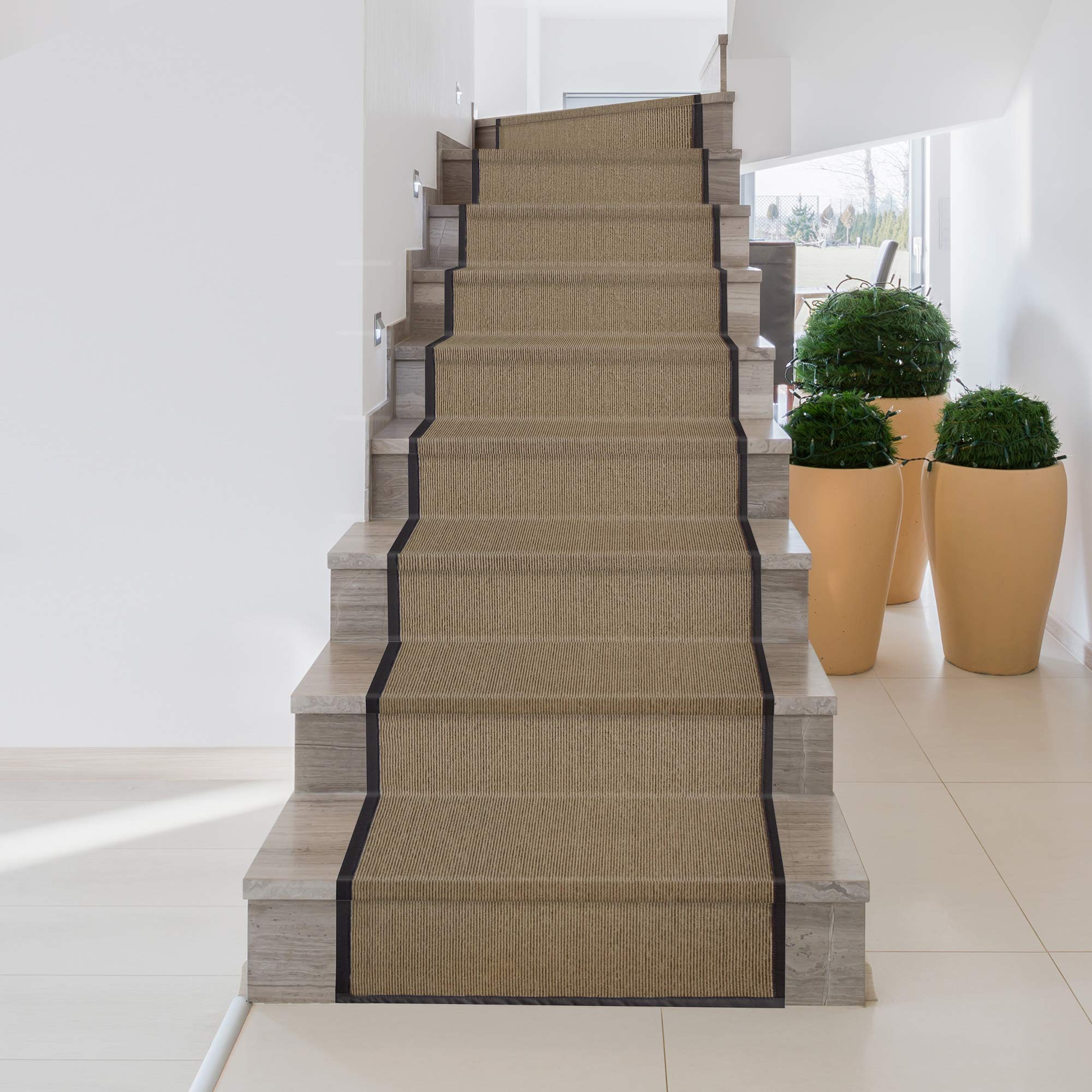Premium Synthetic Sisal Runner Rug - Softer Than Natural Sisal, Stain Resistant & Easy to Clean - Chocolate Brown 28.5
