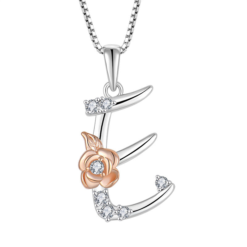 925 Sterling Silver Necklace for Women - Personalized Initial Pendant with Zircon - Elegant Collarbone Chain Jewelry Gift for Her - Perfect for Birthdays, Anniversaries and Special Occasions