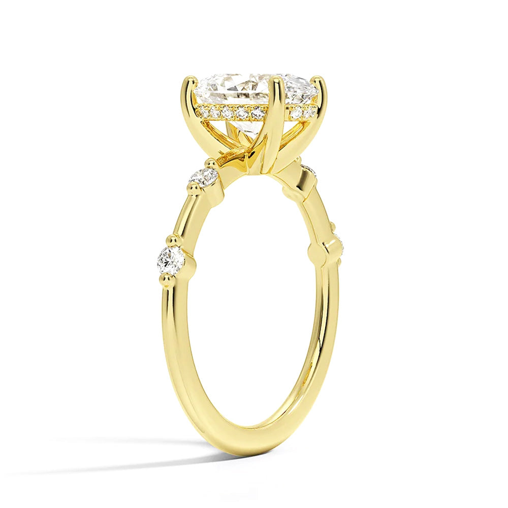 Stunning Oval Cut Moissanite Engagement Ring with Diamond Accent Band & Hidden Halo - Perfect for Proposals, Weddings & Anniversary Gifts