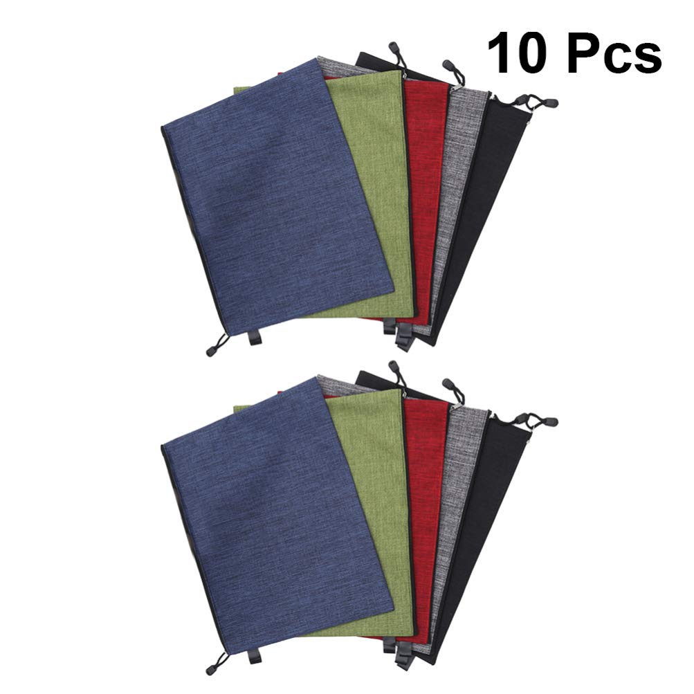 NUOBESTY 10-Pack Waterproof Zipper File Organizer Bags - Portable Document Holder for Office, School & Travel - A4 File Folder Storage Solution for Students, Teachers & Professionals