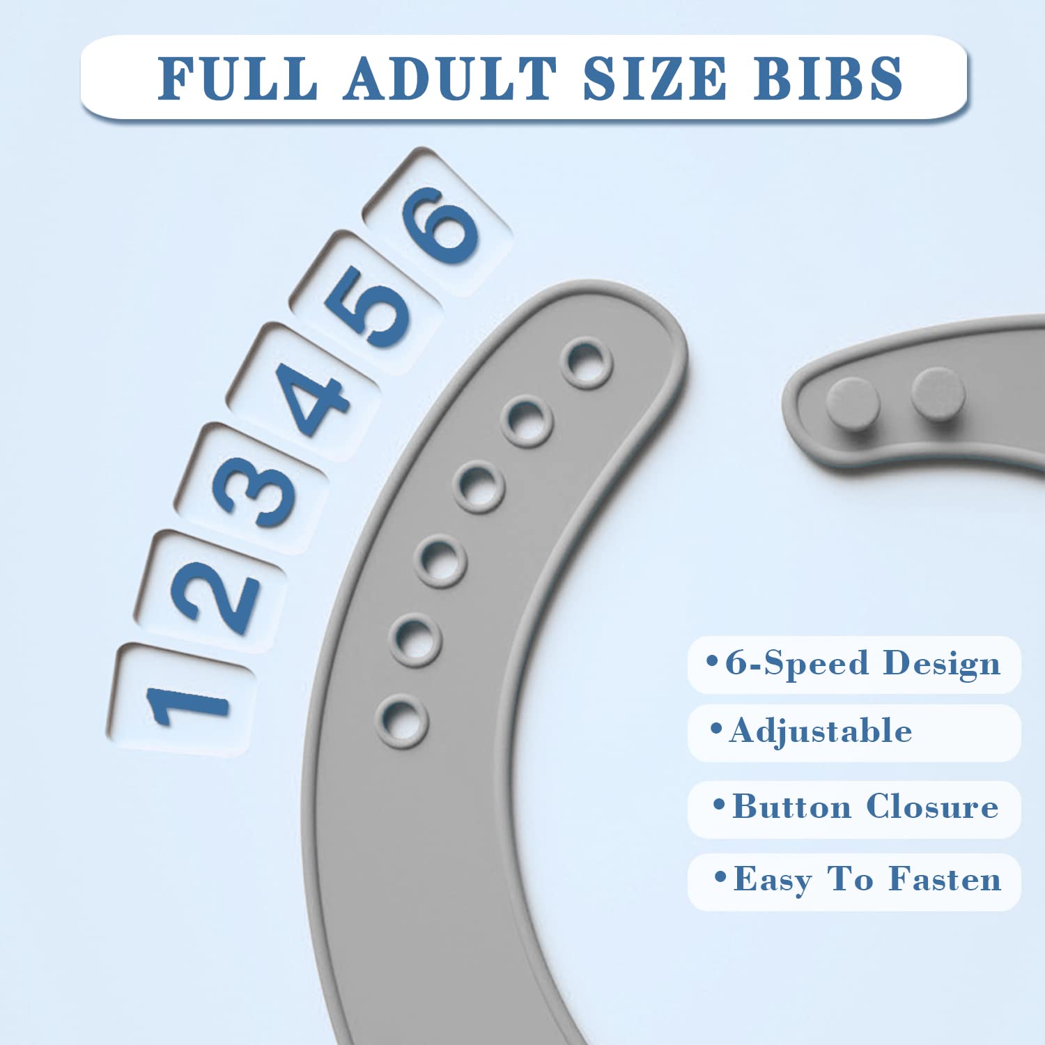 2 Pack Silicone Adult Bibs with Crumb Catcher - Reusable, Adjustable & Washable Bibs for Elderly Men & Women - Perfect for Dining, Feeding Assistance & Mealtime Protection