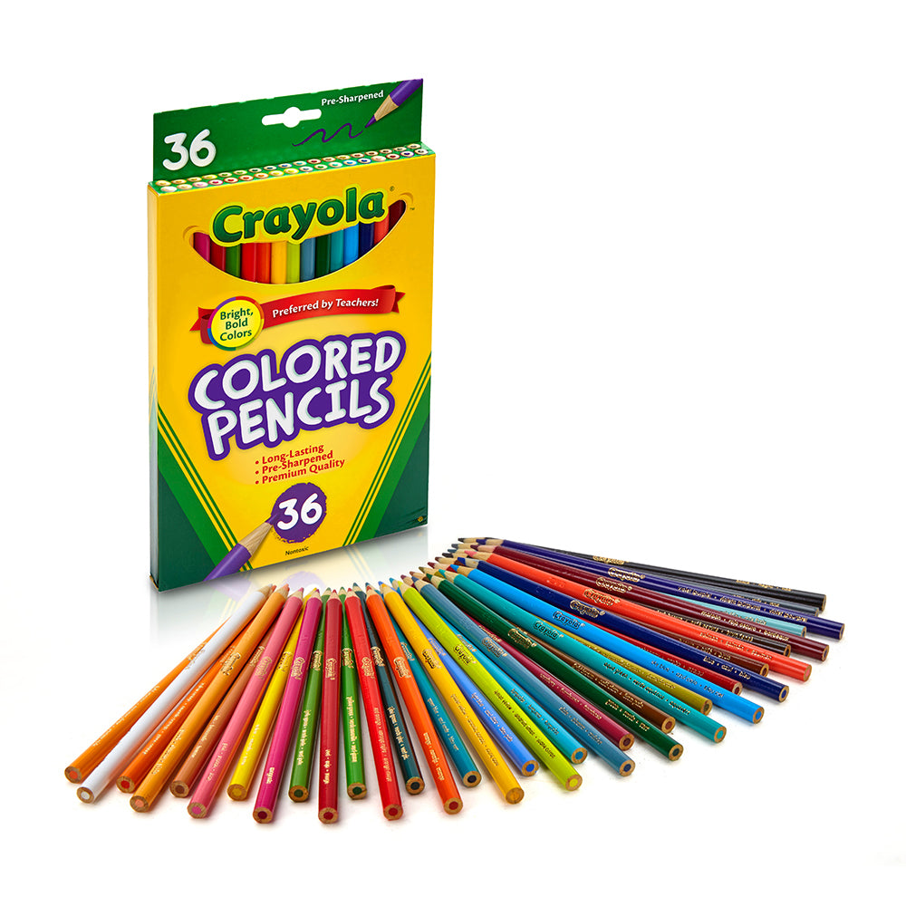 36-Piece Crayola Colored Pencils Set for Kids - Full Size Art Supplies for Drawing, Coloring & School Projects - Perfect for Classroom, Home & Travel Use