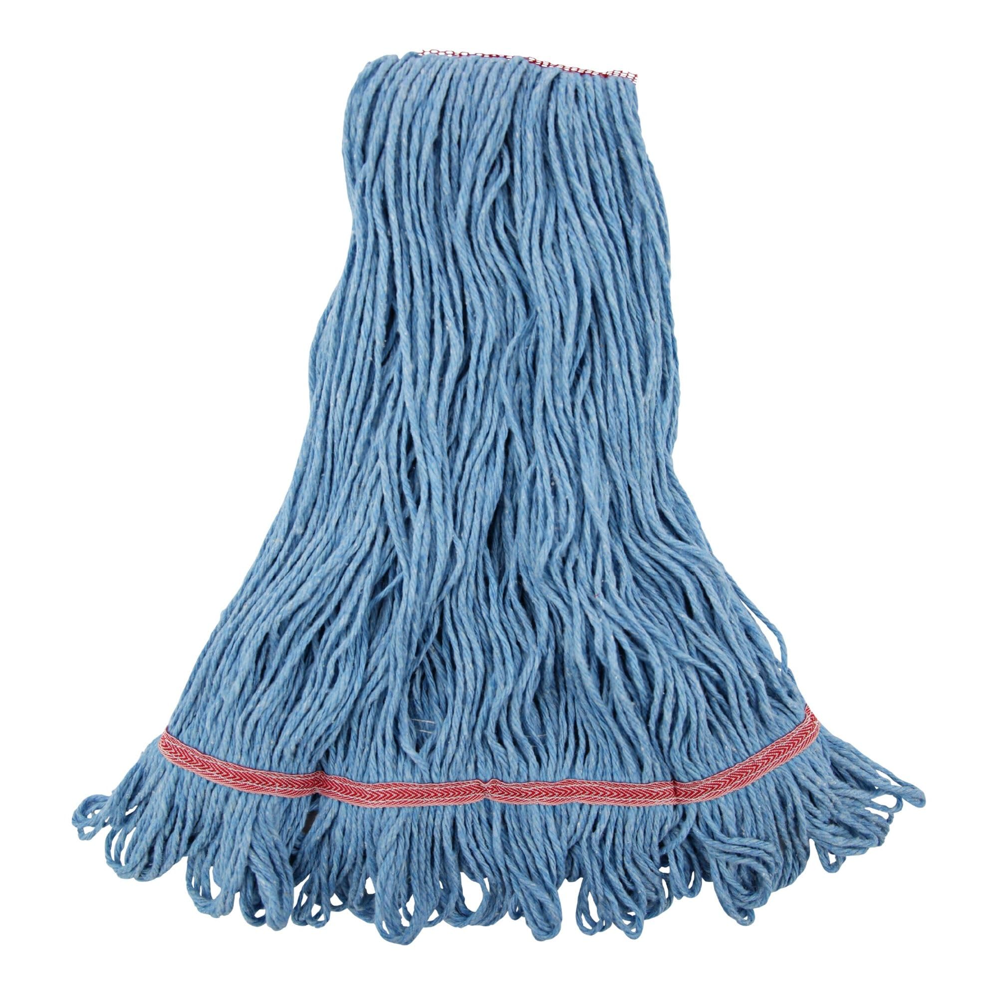 Boardwalk BWK503BLNB 1 Inch Super Loop Cotton/Synthetic Fiber Wet Mop Head - Large, Blue (12/Carton) - Heavy Duty Commercial Cleaning for Floors, Kitchens & Hospitals