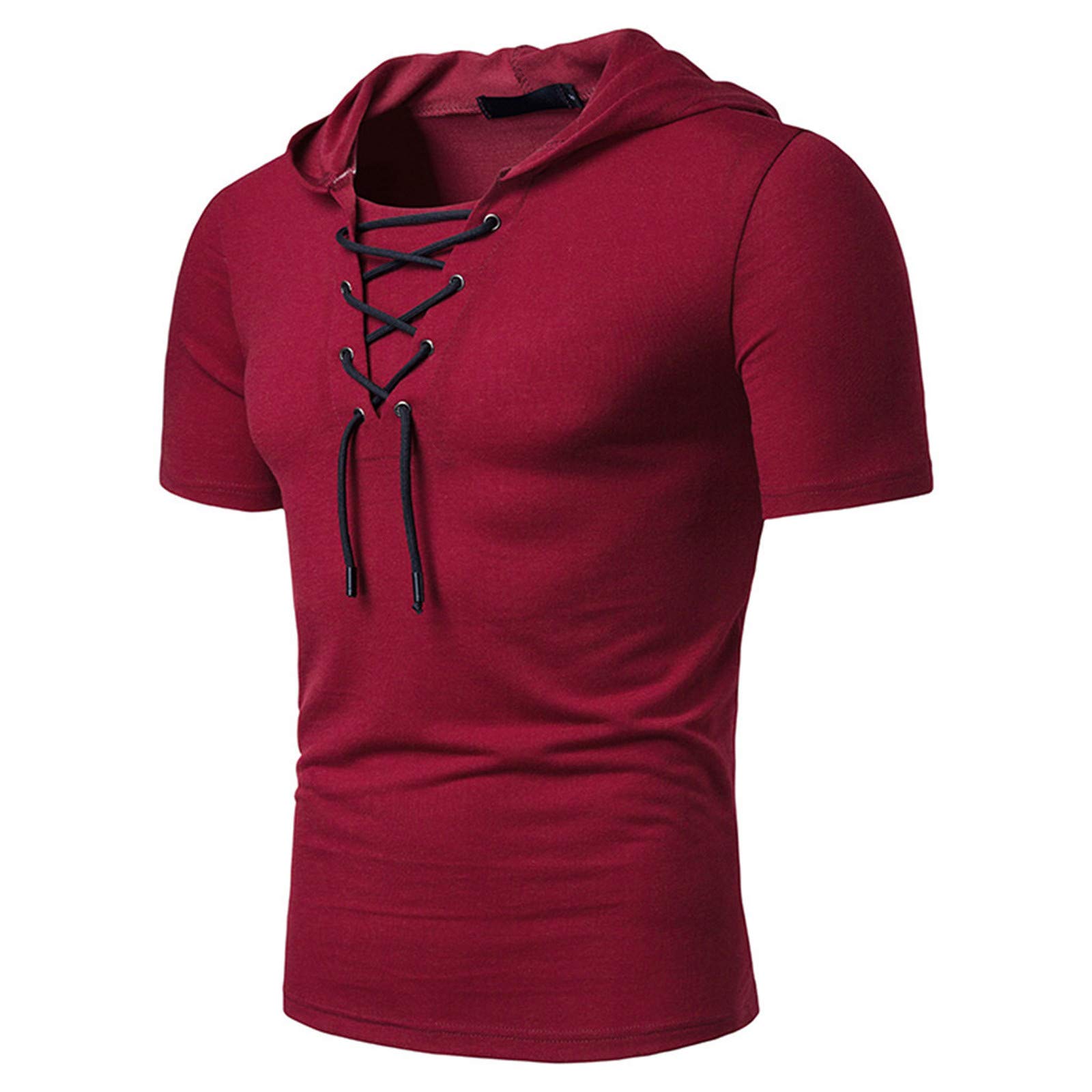 Divinal Men's Short Sleeve Casual T-Shirts - Summer Loose Fit Hooded Tee for Everyday Wear | Perfect for Outdoor Activities, Gym & Street Style