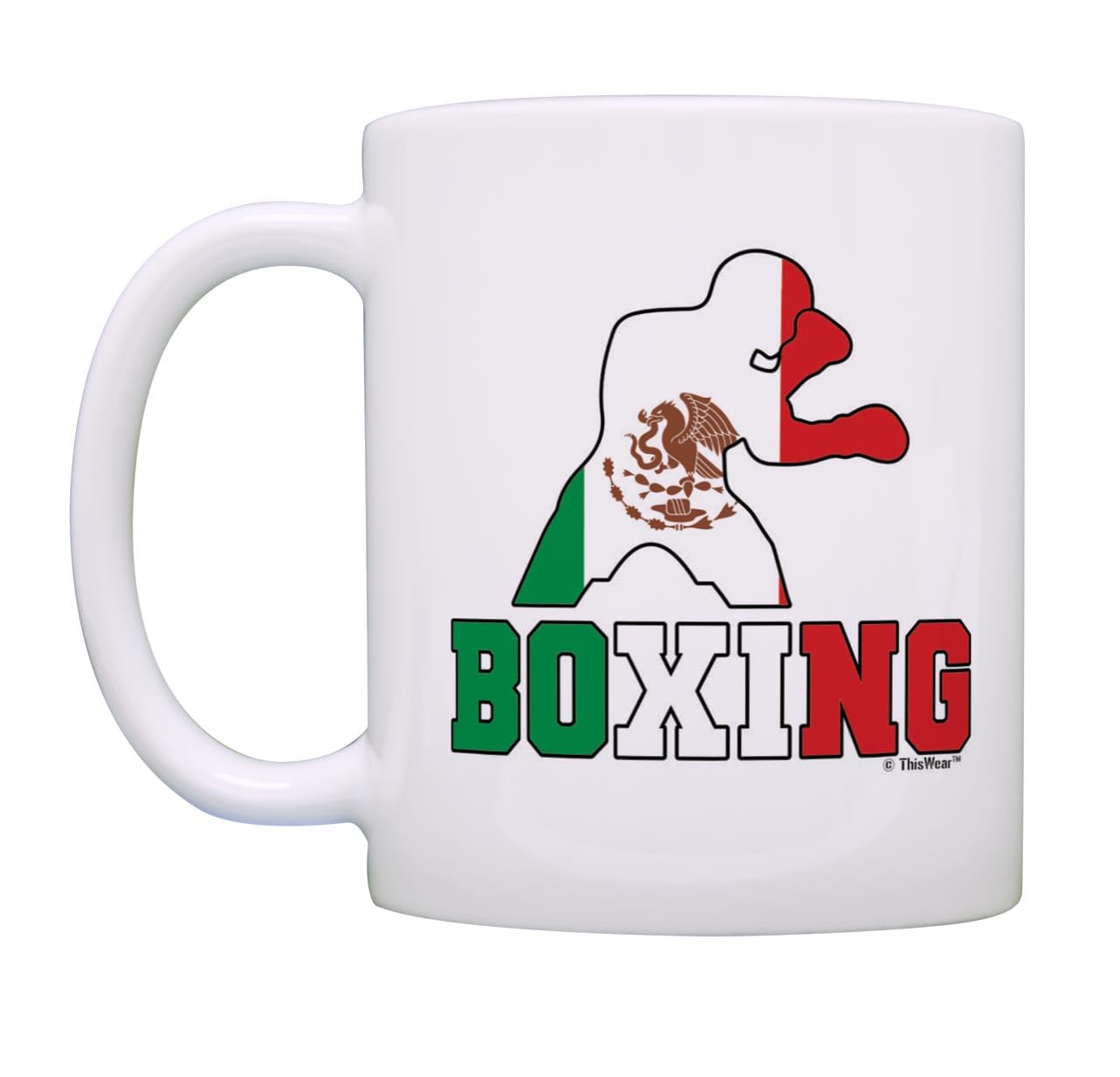 Mexican Pride Summer Games Gift - 11oz Ceramic Coffee Mug with Handle for Boxing Sports Fans | Perfect for Home, Office & Sports Events