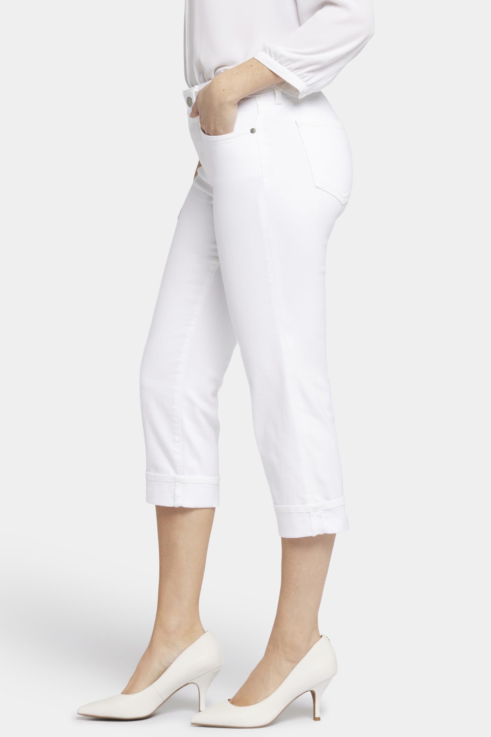 NYDJ Women's Marilyn Straight Crop Cuff Jeans - Slimming High Waist Ankle Jeans for Petite & Regular Sizes | Perfect for Work, Casual Outfits & Date Nights