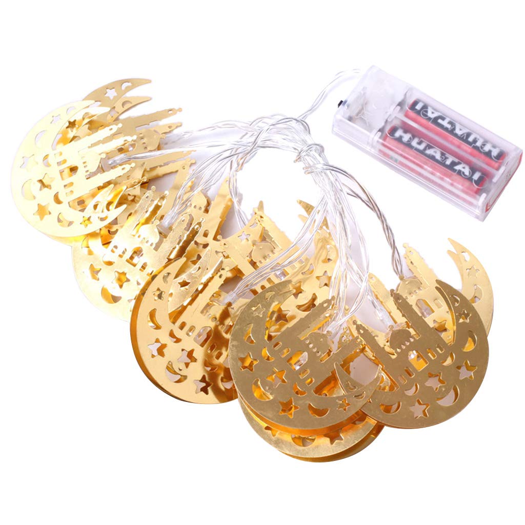 LED Gold String Lights for Ramadan & Eid Mubarak - Decorative Fairy Lights for Castle, Home, Party & Festival Decorations - Perfect for Indoor/Outdoor Celebrations