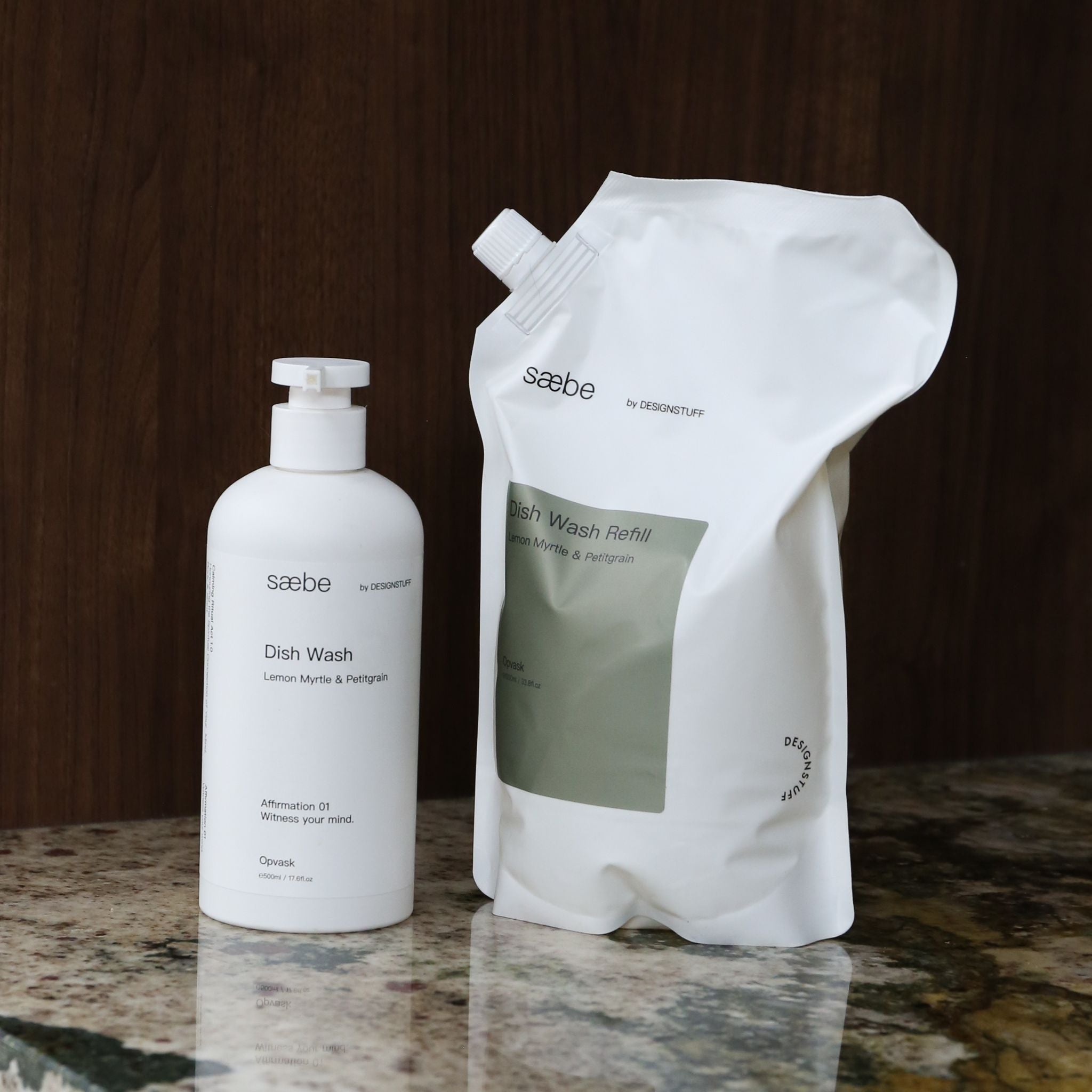 DESIGNSTUFF Saebe Dish Wash Refill - Lemon Myrtle & Petitgrain Scent, 1L Eco-Friendly Liquid Soap | Perfect for Kitchen, Dishwashing & Hand Cleaning