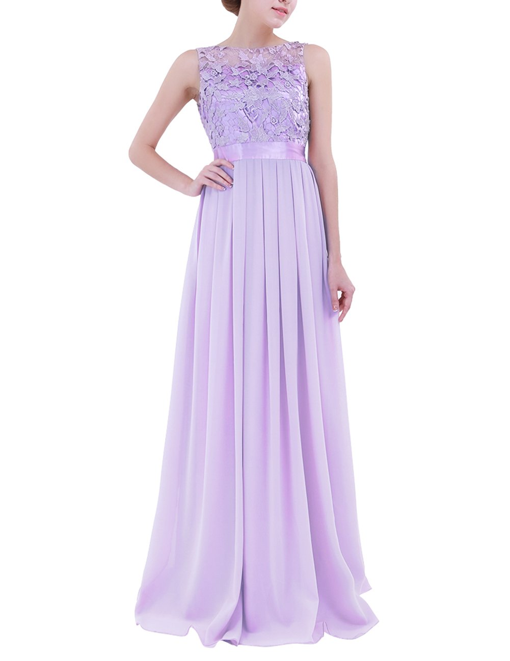 Elegant Floral Lace Crochet Wedding Bridesmaid Gown - Women's Maxi Formal Dress for Weddings, Prom & Special Occasions