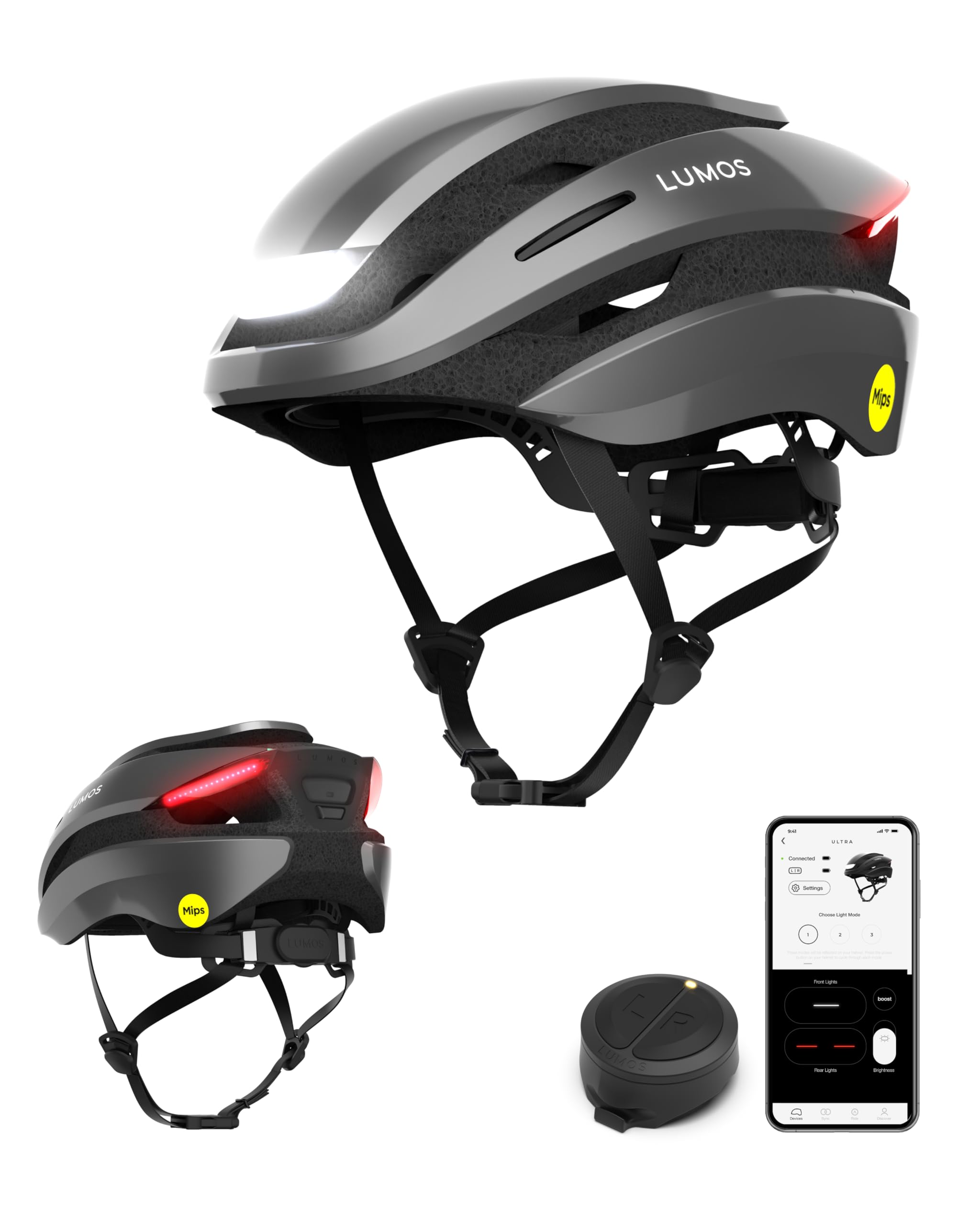 Lumos Ultra Smart Bike Helmet for Adults - Customizable LED Front & Back Lights with Turn Signals - Lightweight Cycling Helmet for Men & Women - Perfect for Commuting, Night Riding & Urban Cycling Safety