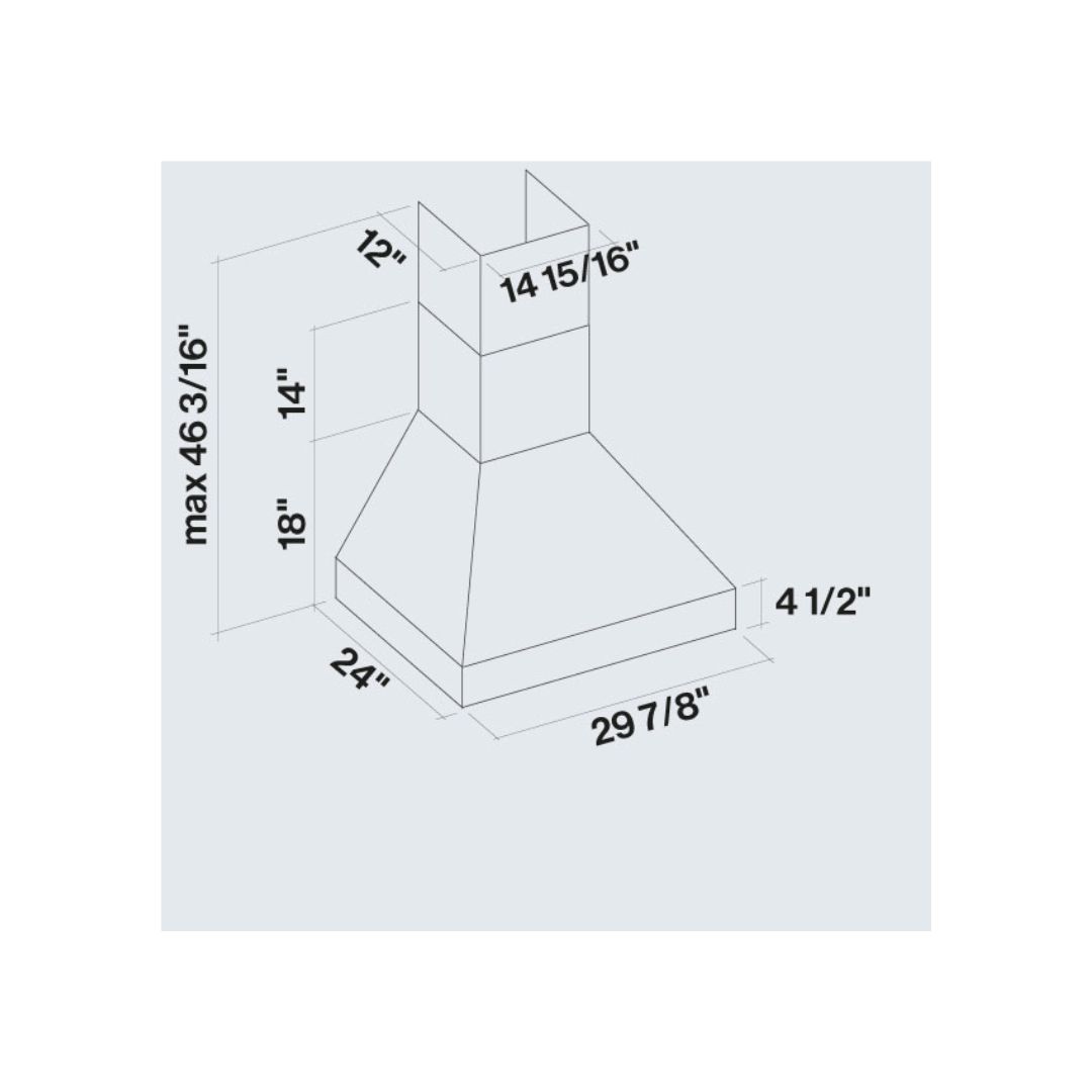 Falmec Pyramid NRS 600 CFM Stainless Steel Wall Mount Range Hood - 30