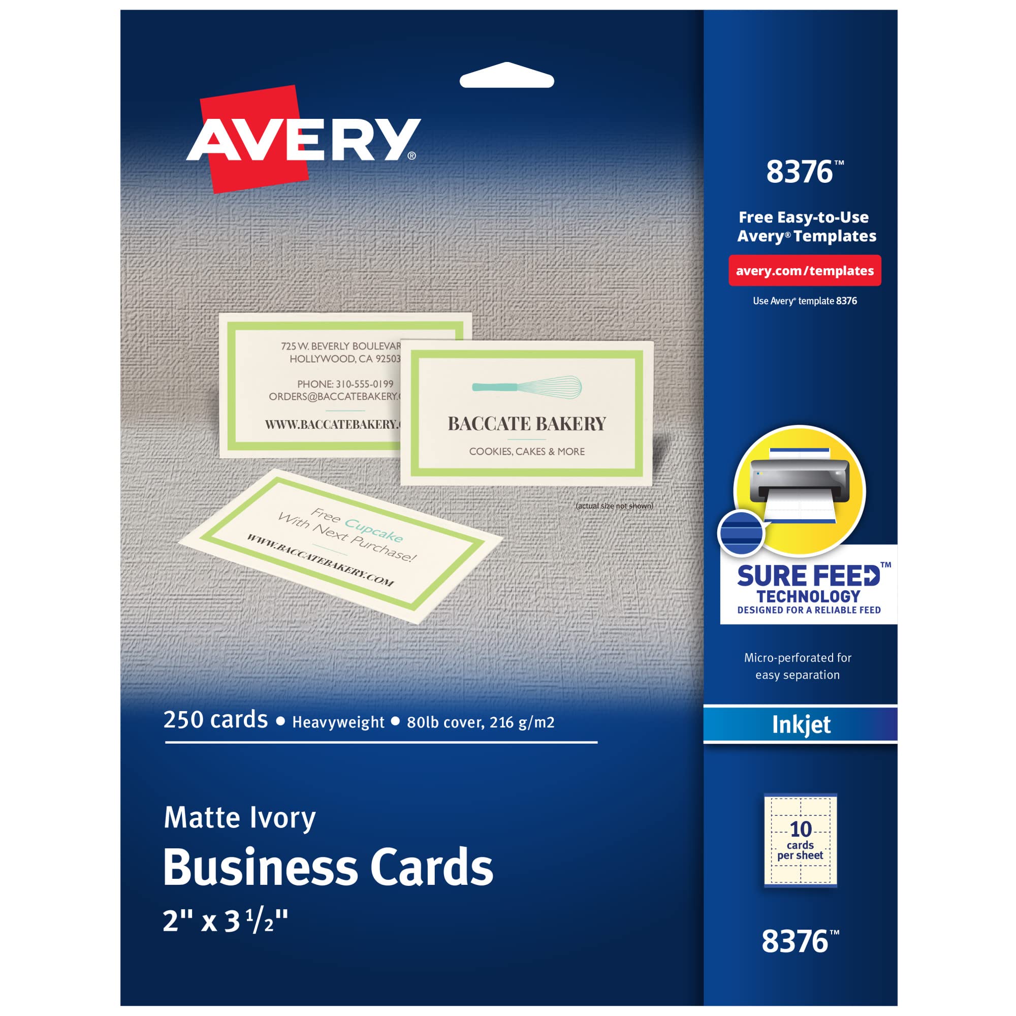 Avery Printable Business Cards with Sure Feed Technology - 2