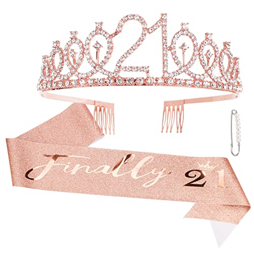 rose gold 21 crown & sash plus