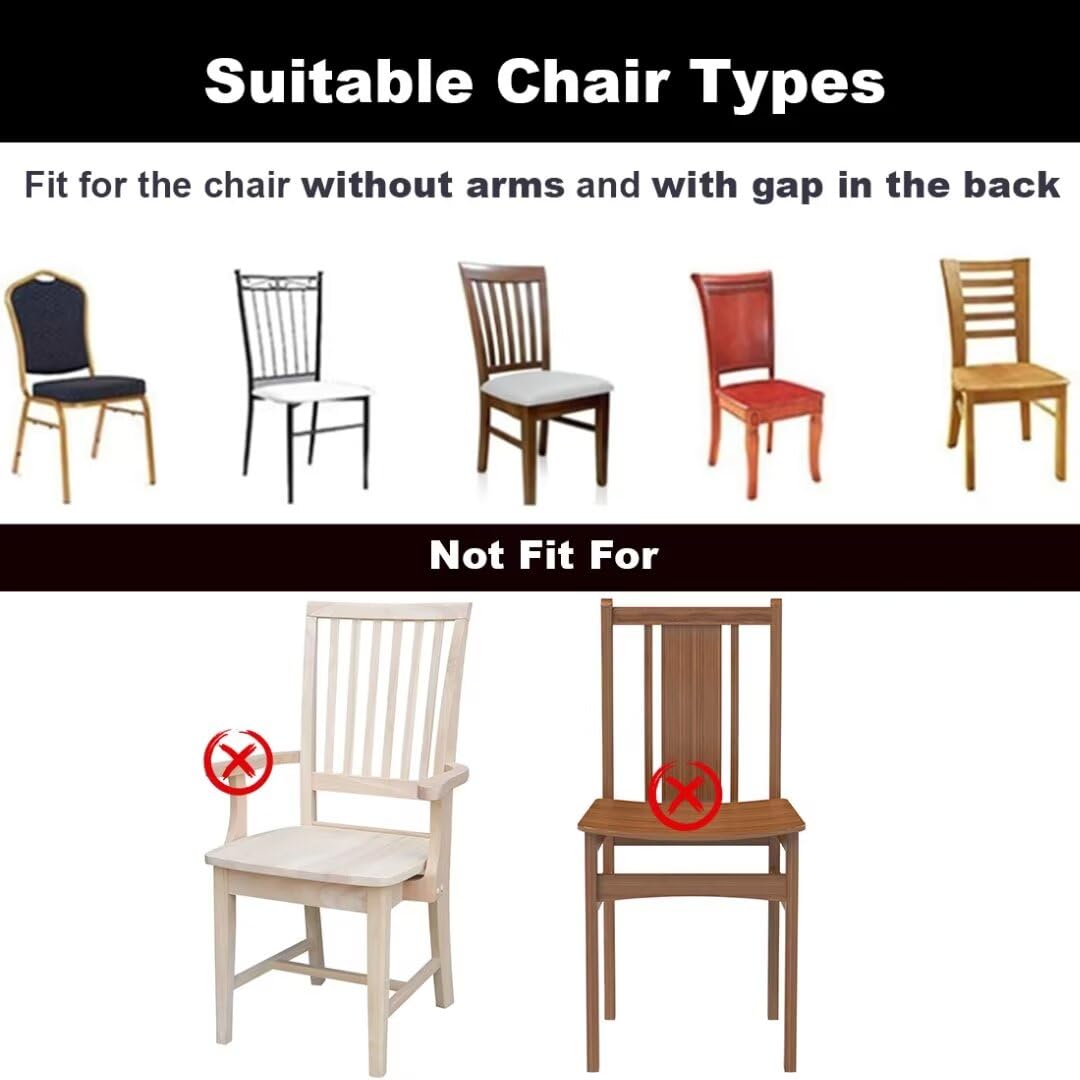 Premium Waterproof Stretch Jacquard Dining Chair Covers (Set of 4) - Washable & Removable Slipcovers for Kitchen, Dining Room & Home Decor - Perfect for Everyday Use & Special Occasions