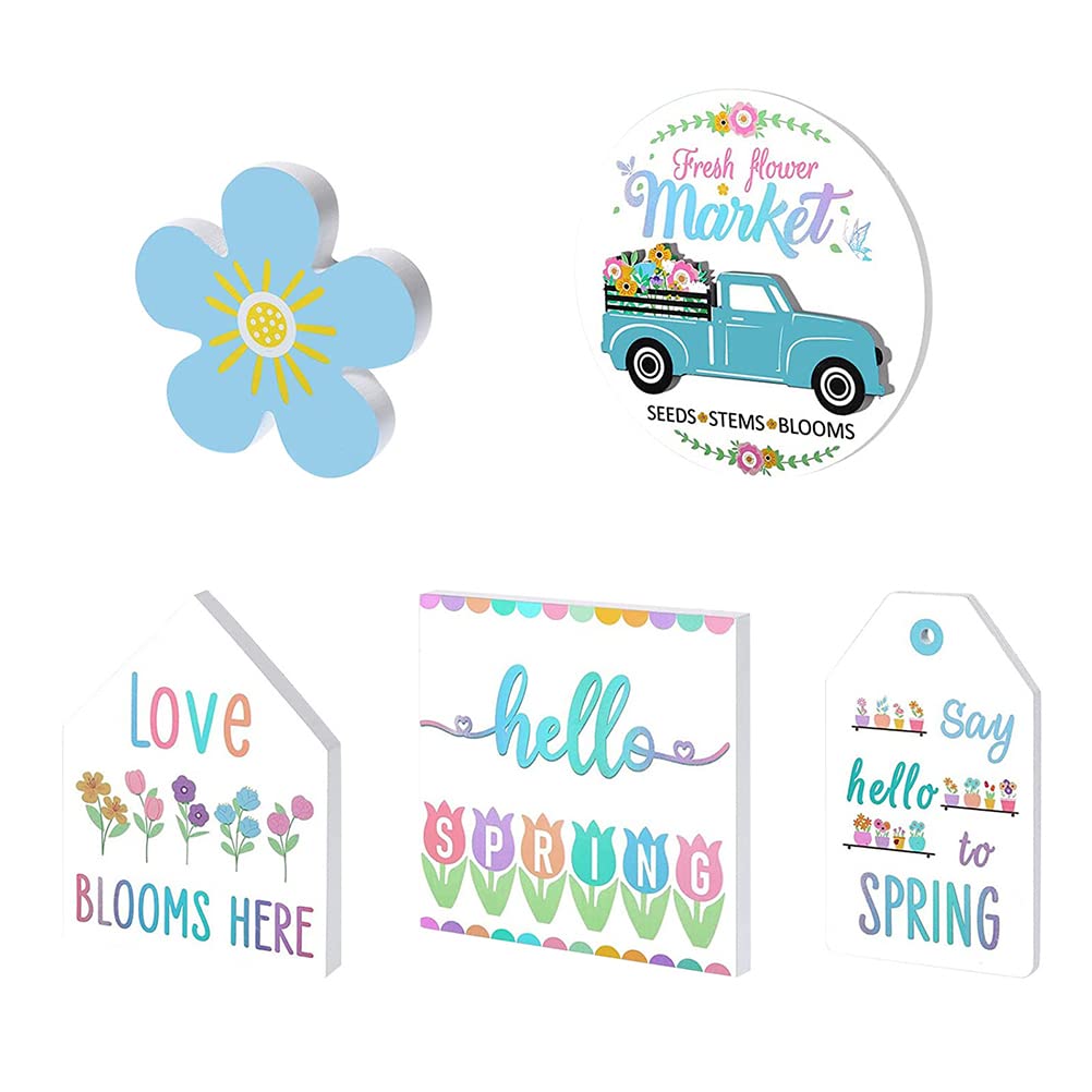 SFNTION Easter Tiered Tray Decor - Farmhouse Bunny Wooden Signs for Spring Home & Desk Decorations - Perfect for Easter Table Centerpiece, Kitchen Countertop, and Seasonal Display
