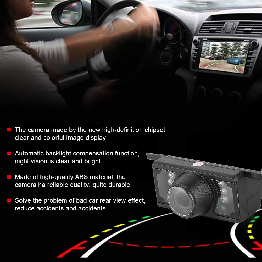 Majatou Universal Car Backup Camera - 7LED Night Vision, CCD Waterproof Reverse Parking Monitor for Trucks, SUVs & Vehicles | Perfect for Safe Night Driving & Tight Parking Spaces