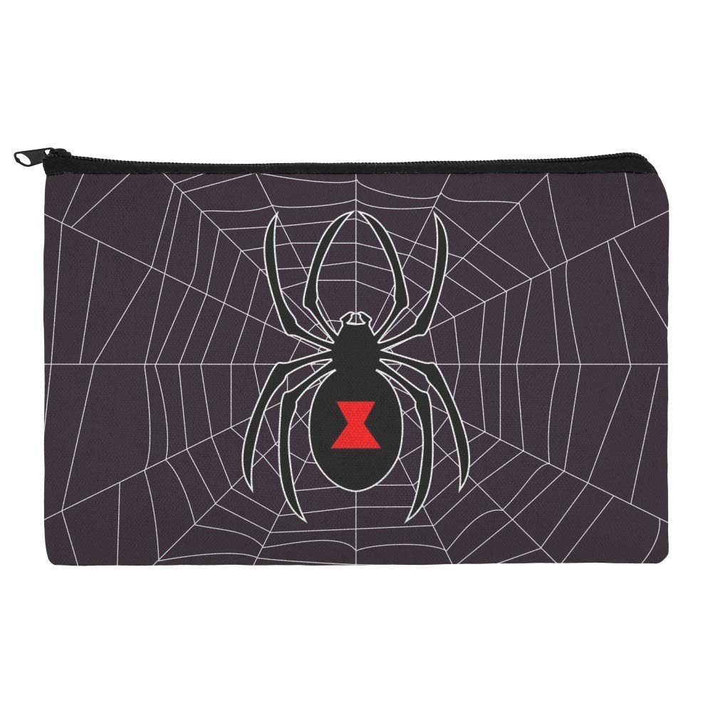 Black Spider Web Makeup Bag - Waterproof Cosmetic Organizer Pouch for Travel, Gym & Daily Use | Halloween Spider-Themed Makeup Case