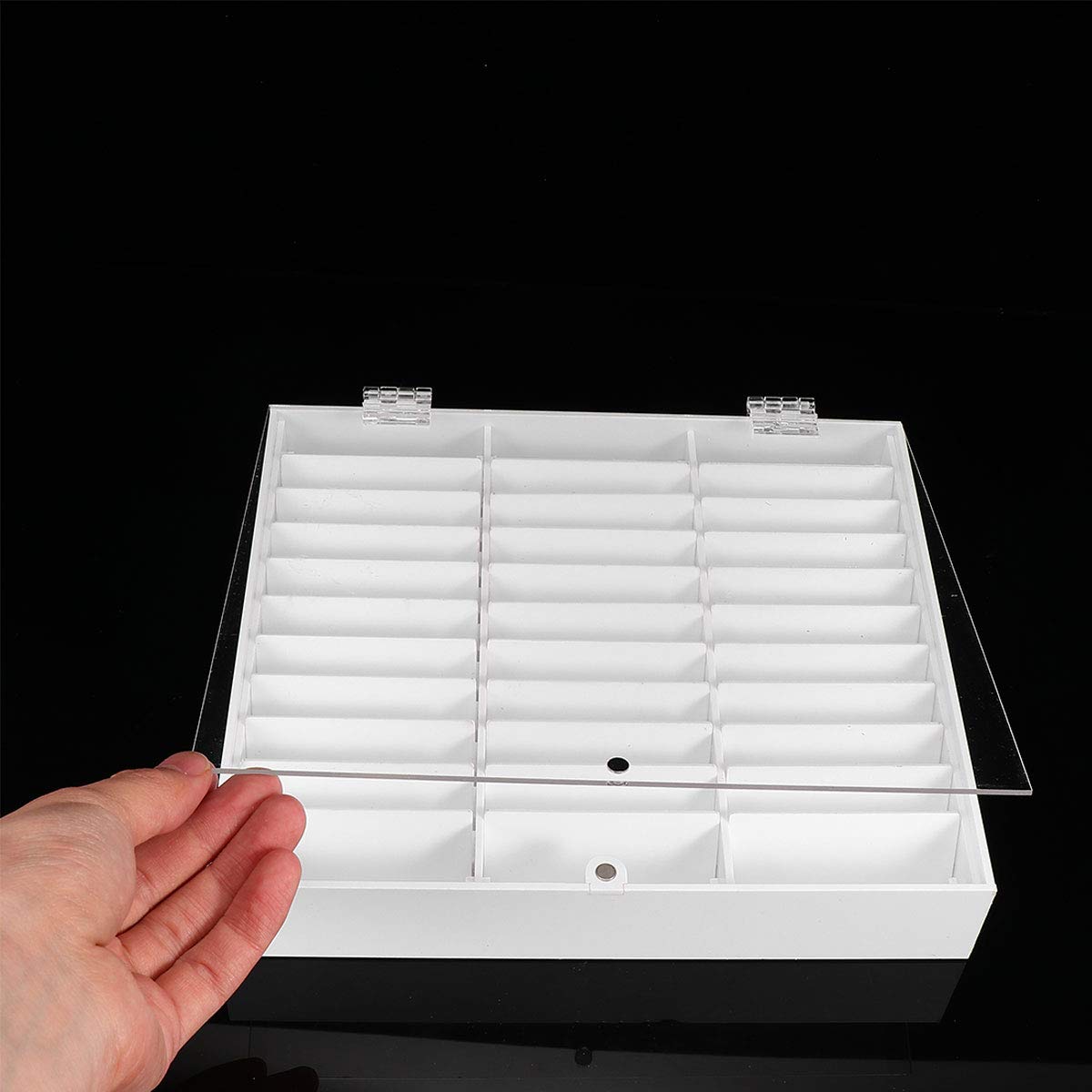 Beaupretty 30 Grids Transparent Nail Art Storage Box - Empty Acrylic Nail Tips Organizer Display Case for Salon & Home Manicure Decorations | Perfect for Nail Artists, DIY Enthusiasts & Professional Use