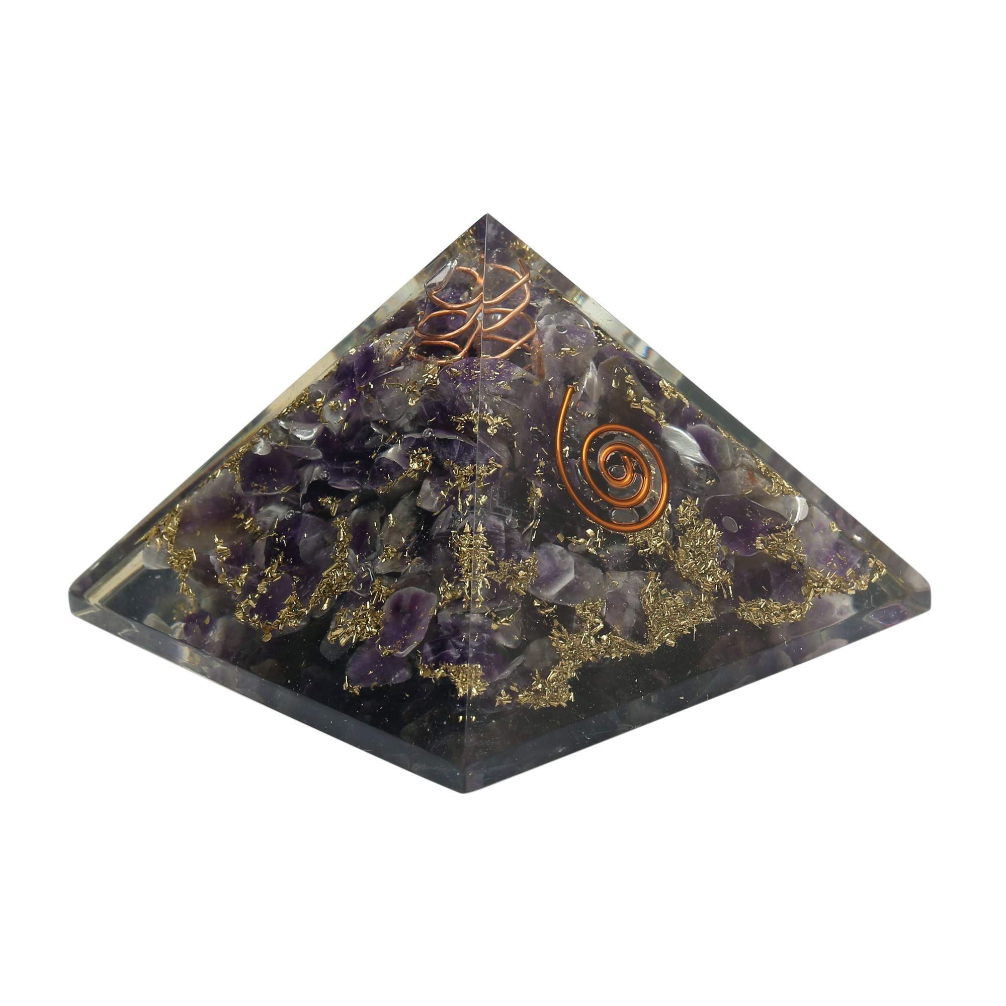 Amethyst Crystal Orgone Pyramid for EMF Protection, Meditation & Energy Healing | Spiritual Healing, Chakra Balancing & Home Decor