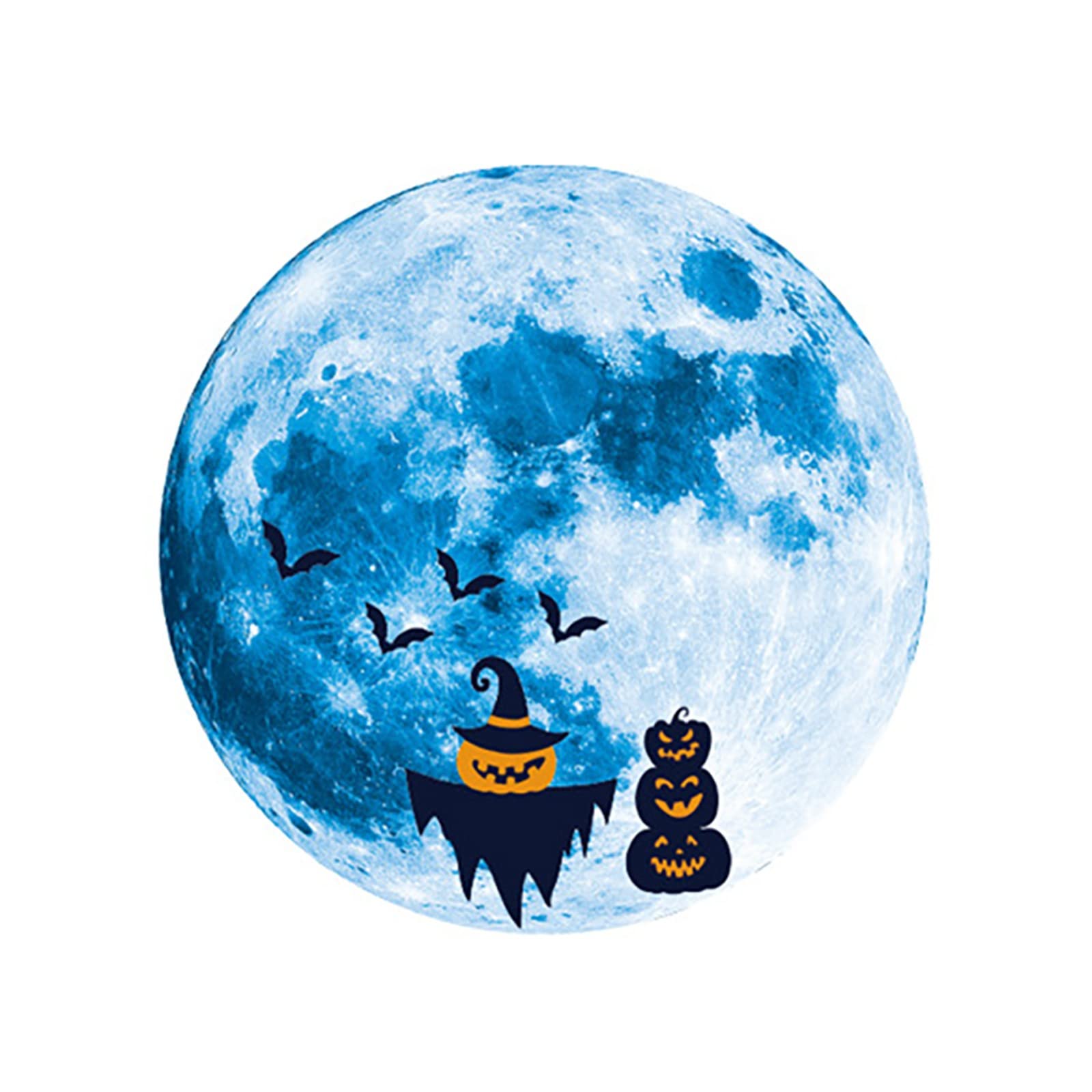 Halloween Glow in the Dark Stickers Bundle - Spooky Moon, Bats, Pumpkins & Trees - 90s Vintage Decals for Party Decor, Laptop, Water Bottle, Scrapbooking