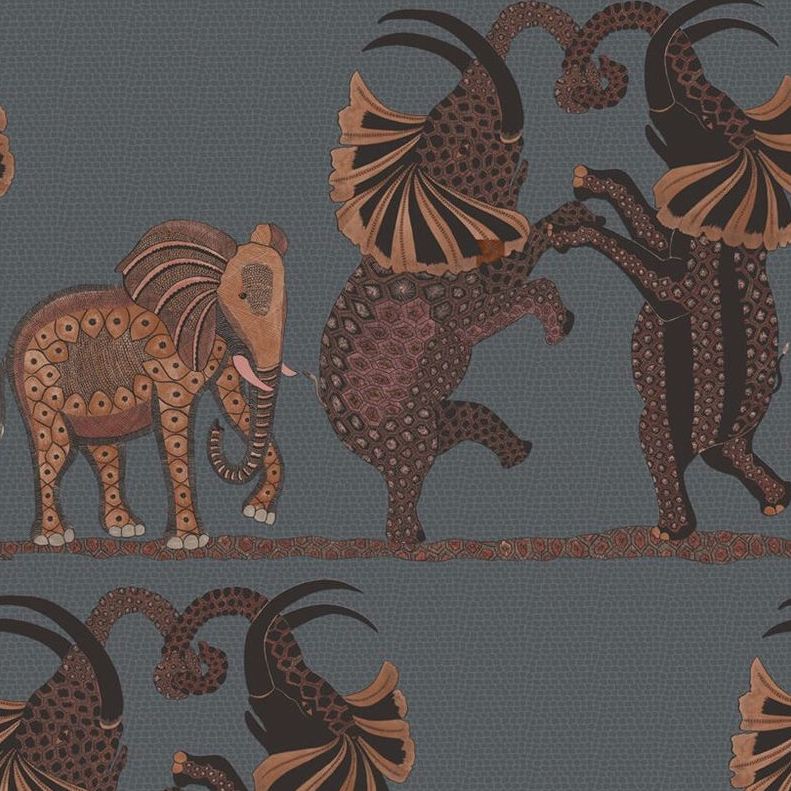 Cole and Son Safari Dance Wallpaper - Charcoal Reds Design | Premium Home Decor for Living Room & Bedroom