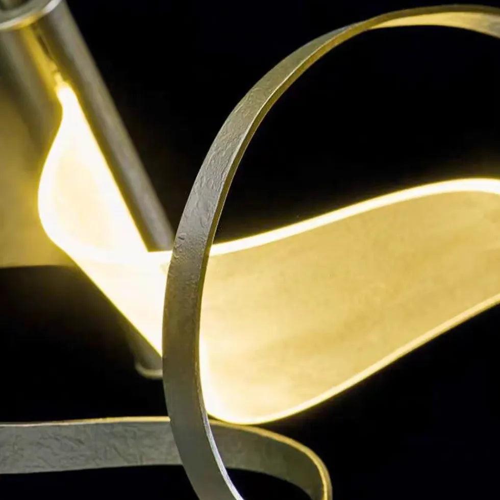 Modern Wavy LED Pendant Light Fixture - Dimmable Hanging Chandelier for Dining Room, Kitchen Island & Bedroom Lighting