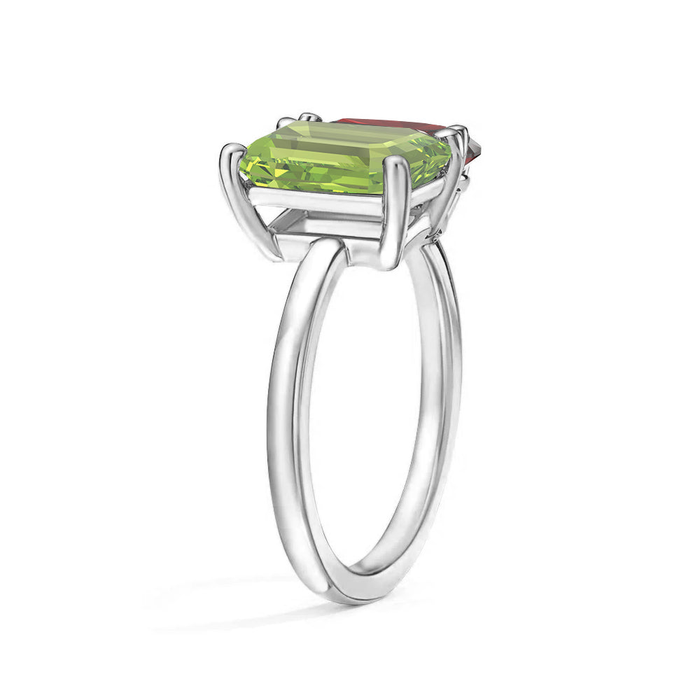 Personalized Toi et Moi Peridot Birthstone Ring for Women - Custom Anniversary Gift for Her - Perfect for Wedding, Engagement & Romantic Occasions