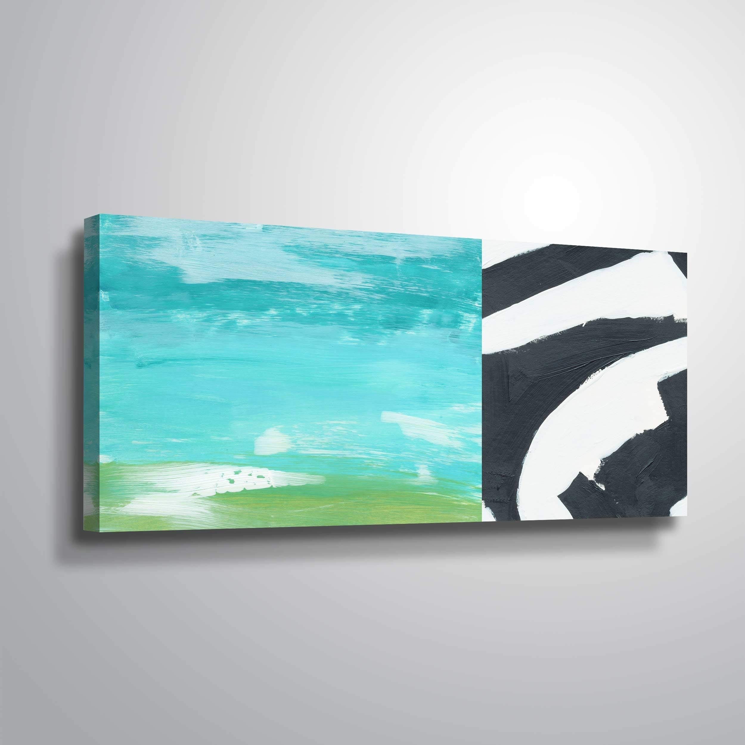 ArtWall Venice Beach Gallery Wrapped Canvas Wall Art - Blue Ocean Coastal Decor 24x48 Inches - Perfect for Living Room, Bedroom & Office Decor