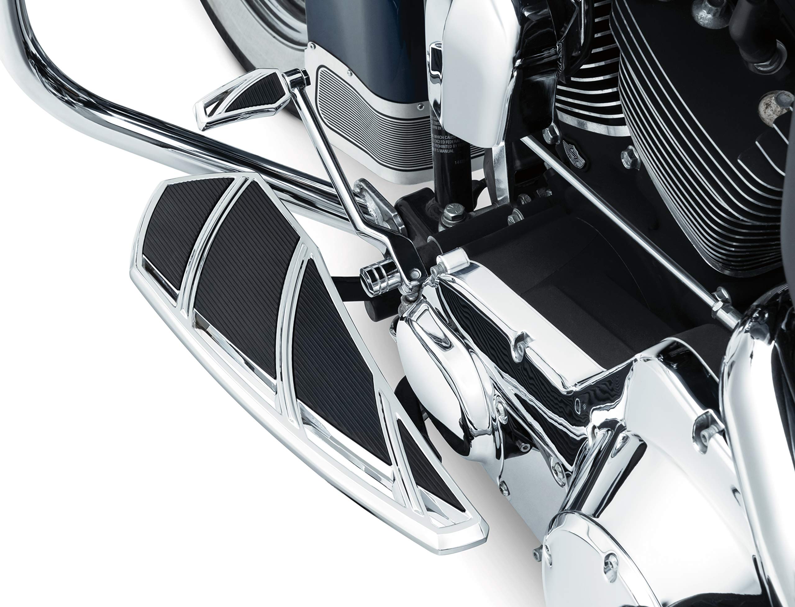 Kuryakyn 5792 Phantom Driver Floorboards for Harley-Davidson Touring Bikes 1983-2019 - Chrome Motorcycle Footpegs & Foot Controls (1 Pair) - Perfect for Long Rides & Highway Cruising