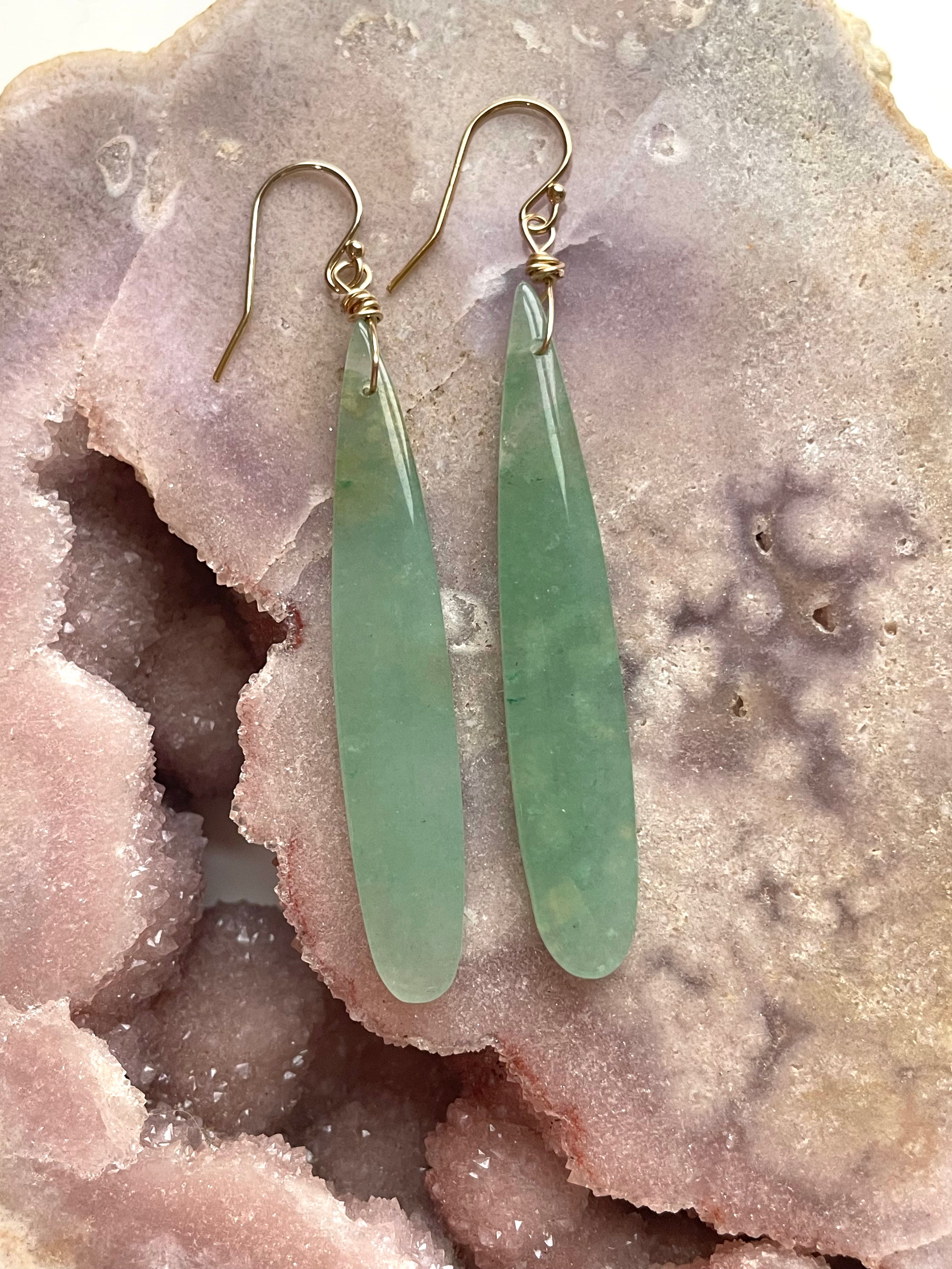 Green Aventurine Earrings for Women - Healing Crystal Jewelry, Dainty Stud or Dangle Earrings - Perfect for Meditation, Yoga & Spiritual Healing
